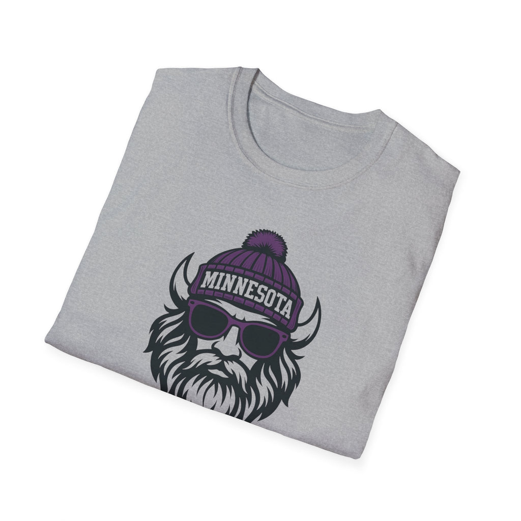Minnesota Vikings Graphic T-Shirt | Viking with Glasses and Hat