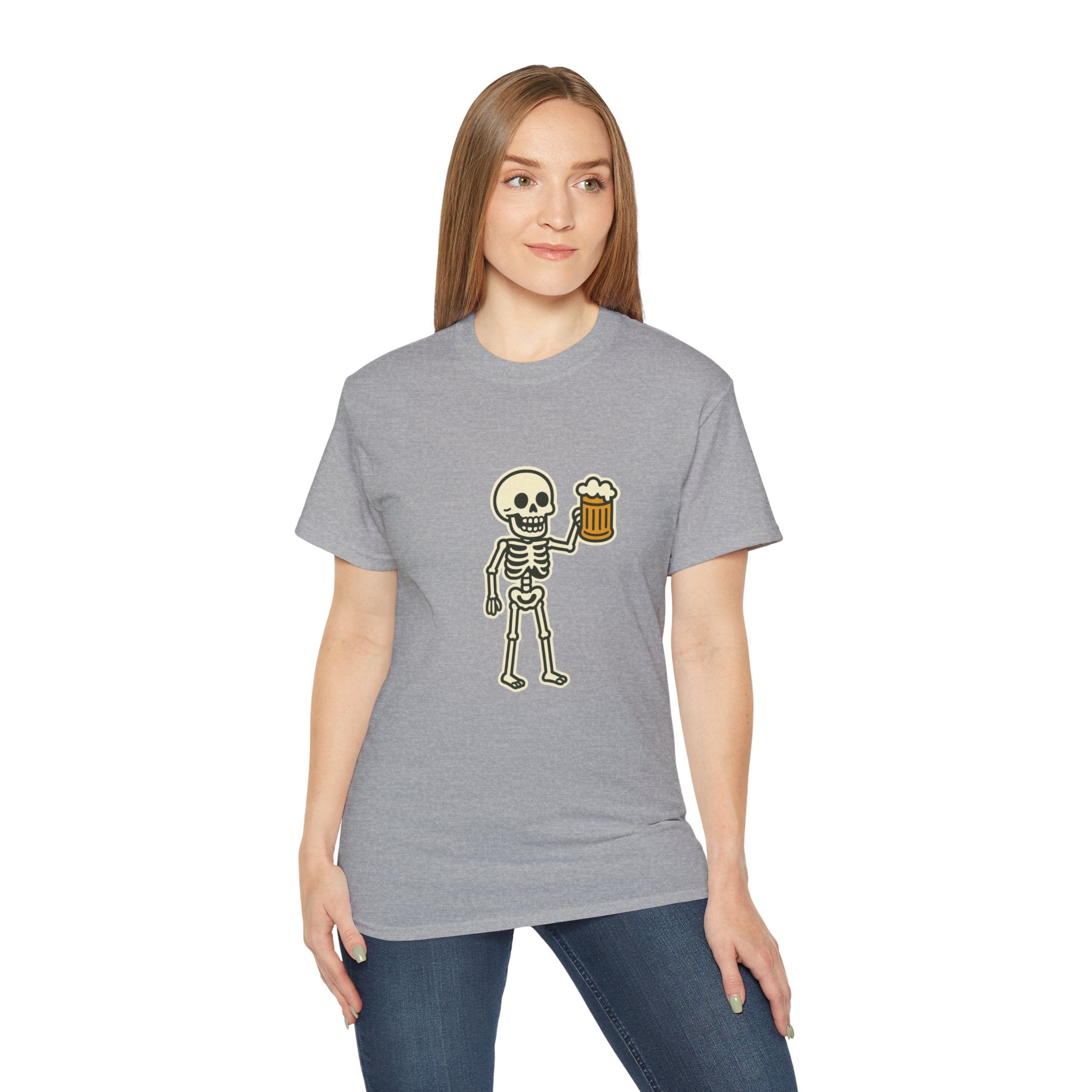 Skeleton with Beer Unisex Tee