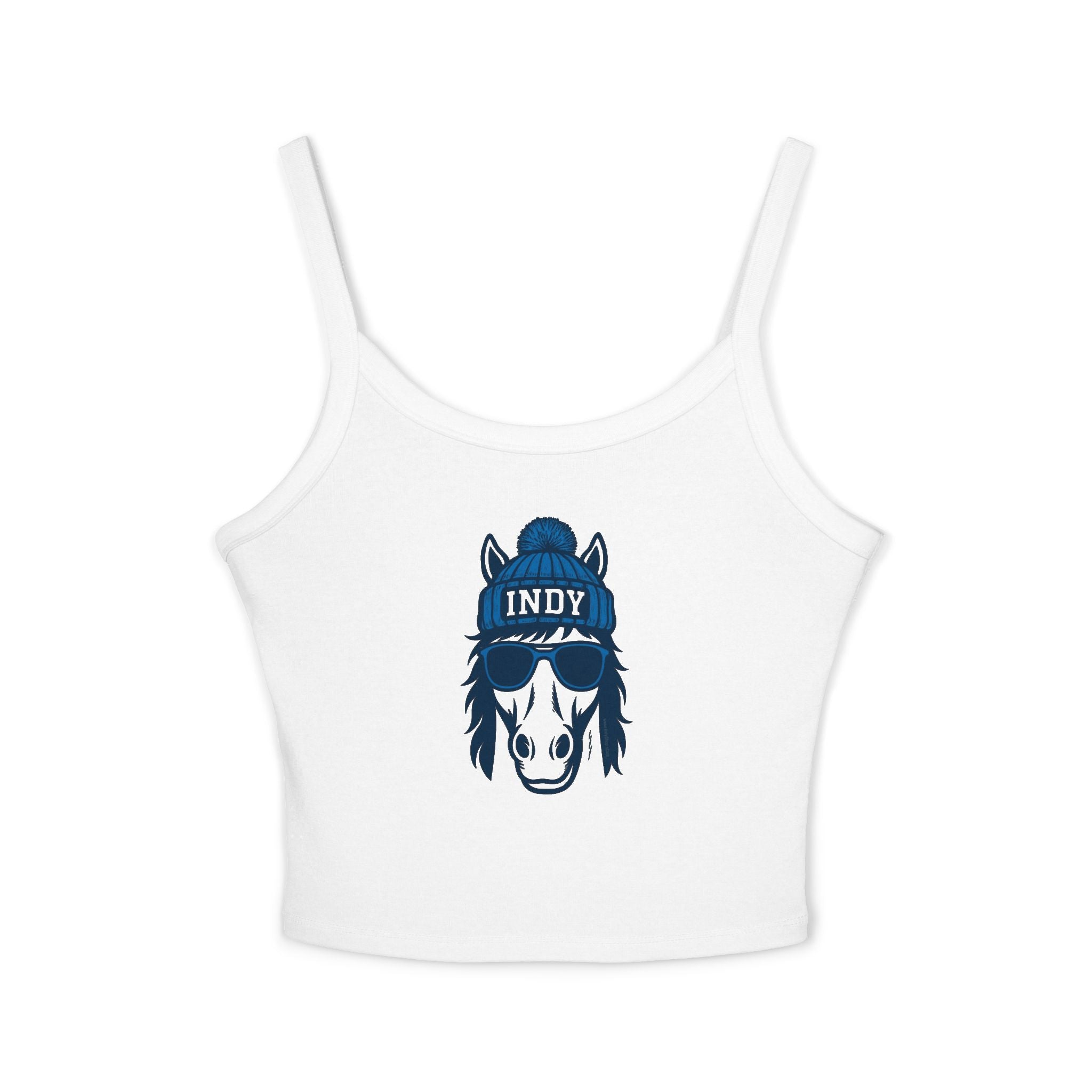 Indy Colts Women's Tank Top | Spaghetti Strap Tank Top | Indianapolis Colt with Glasses and Hat