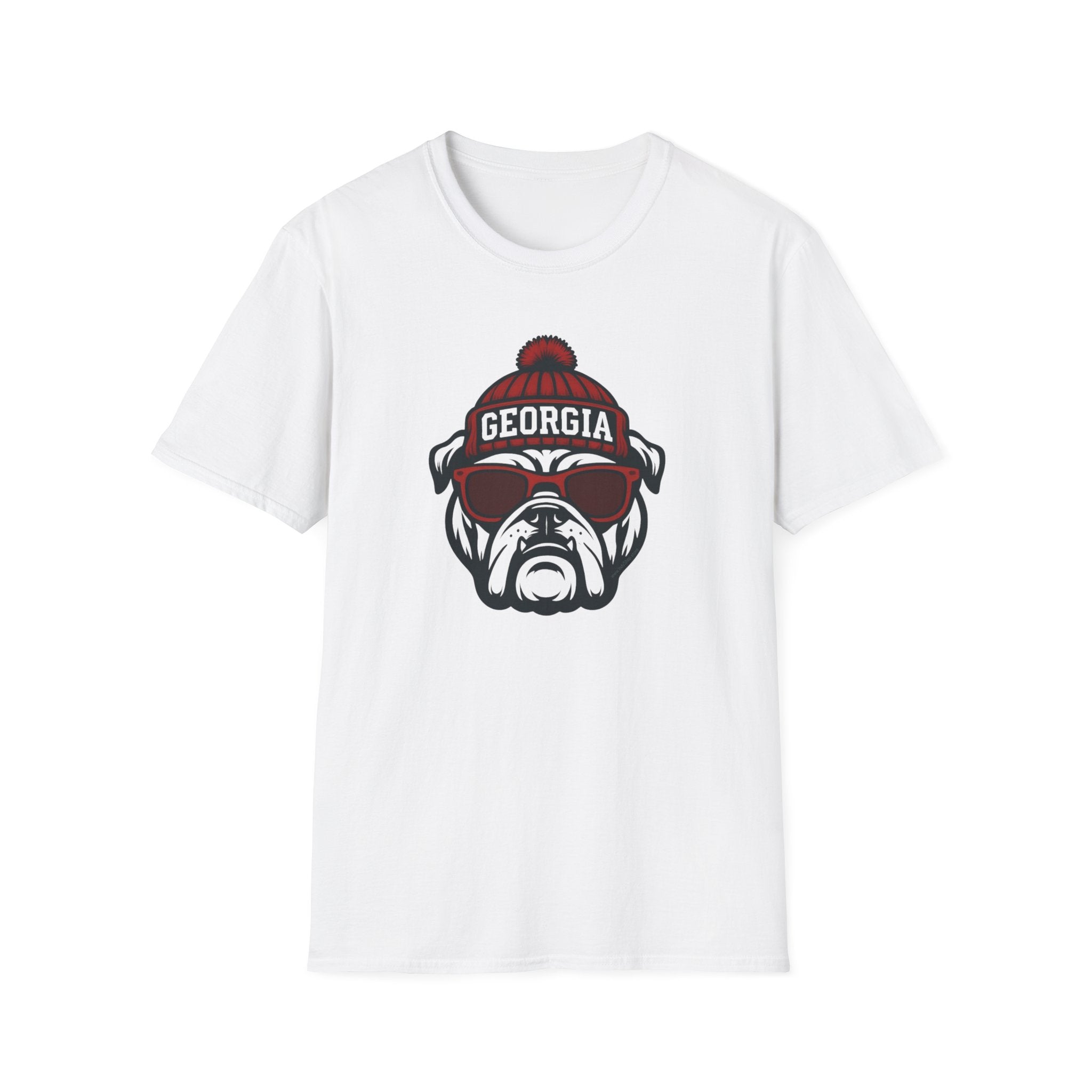 Georgia Bulldogs Graphic T-Shirt | Bulldog with Glasses and Hat