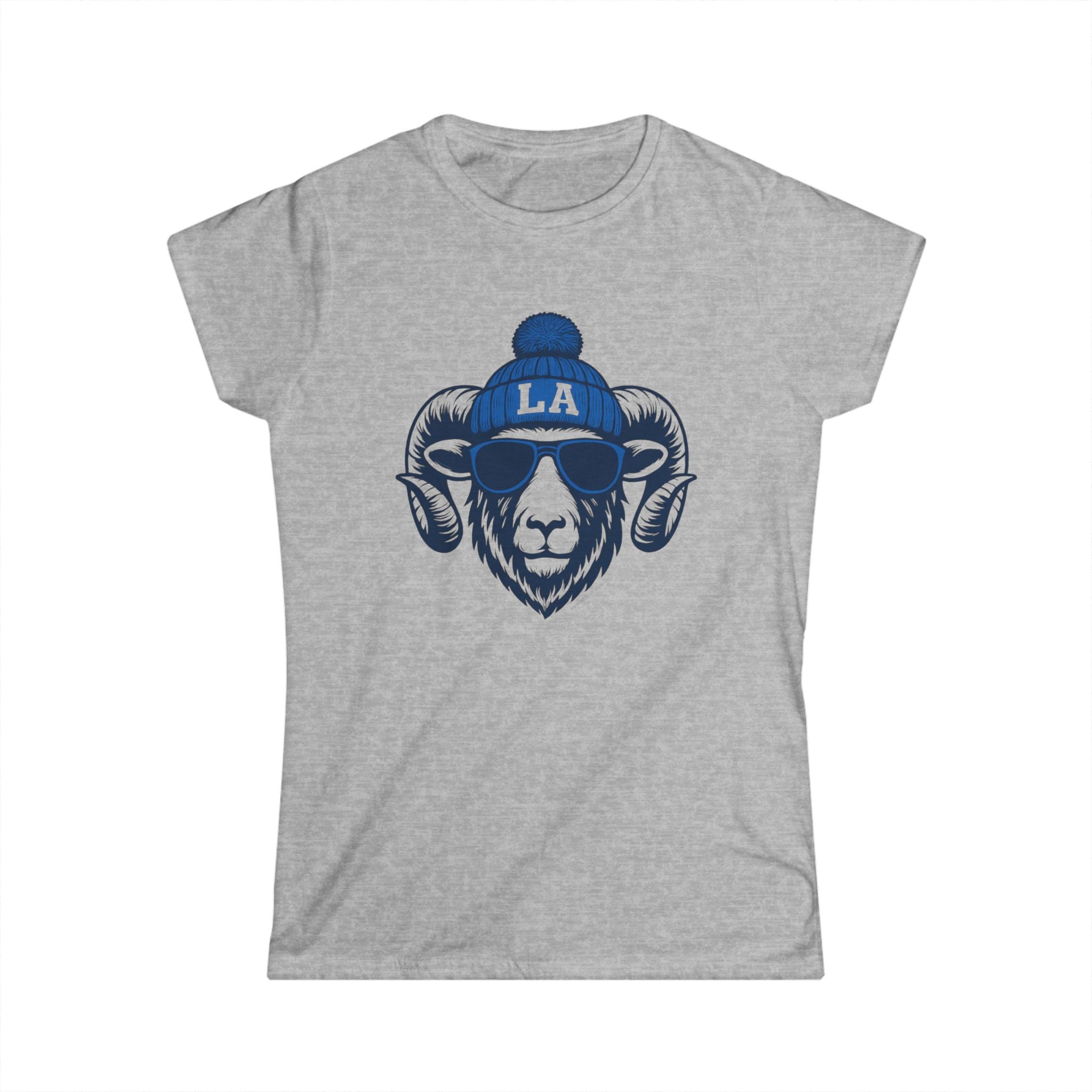 Los Angeles Rams Women's Graphic Tee | LA Ram with Glasses and Hat