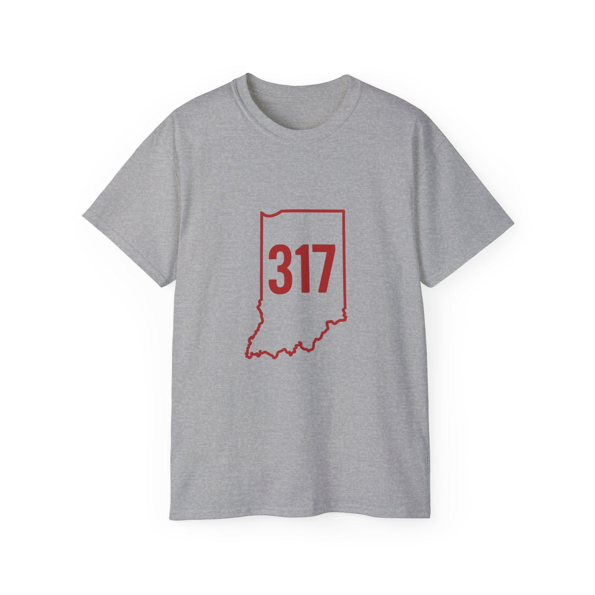 Indiana 317 Unisex Ultra Cotton Tee | Casual Wear, Gift for Hoosiers, State Pride, Travel Souvenir, Unique Local Apparel