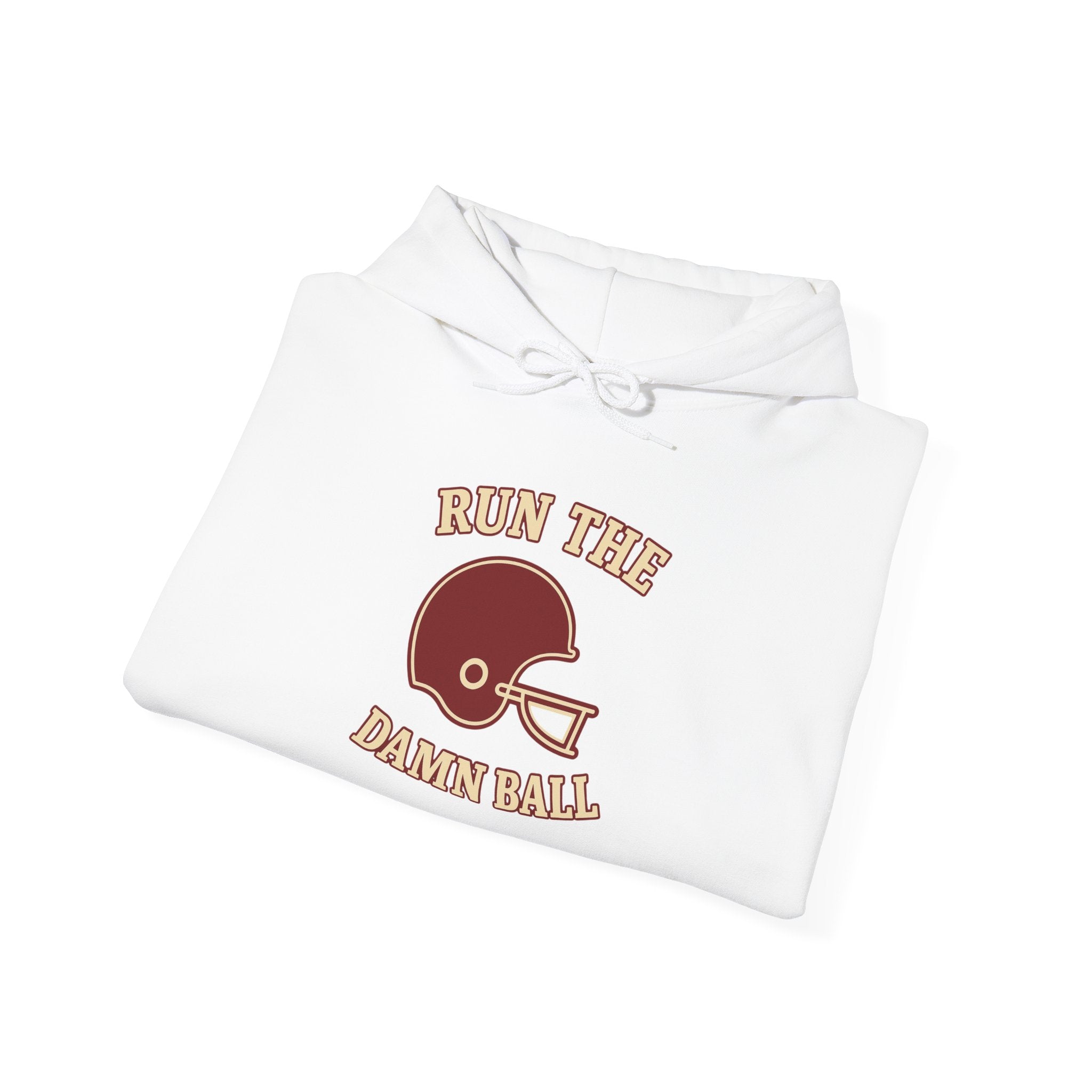 Run the Damn Ball Football Hoodie | Cream & Crimson