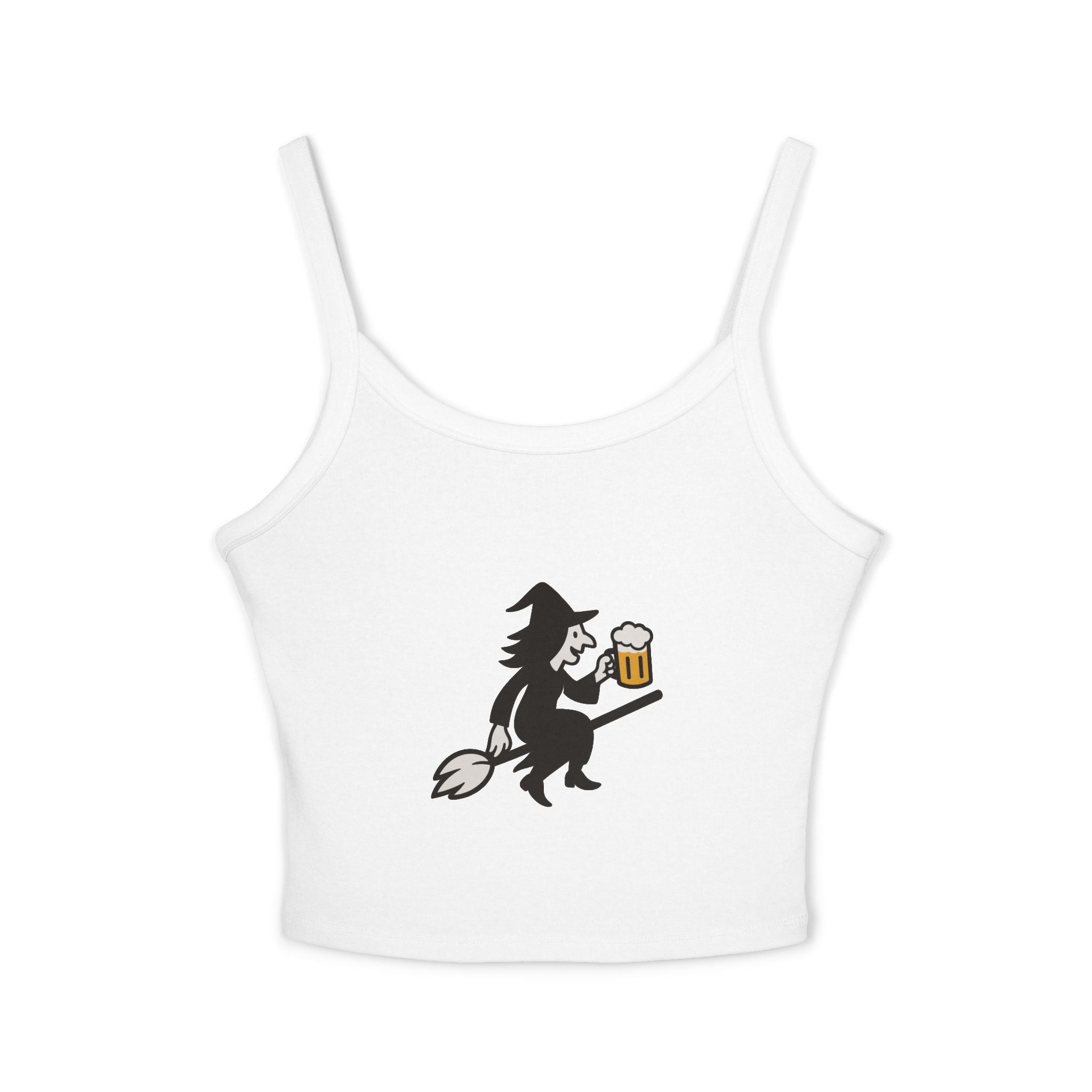 Witch with Beer Women's Tank Top | Spaghetti Strap Tank Top