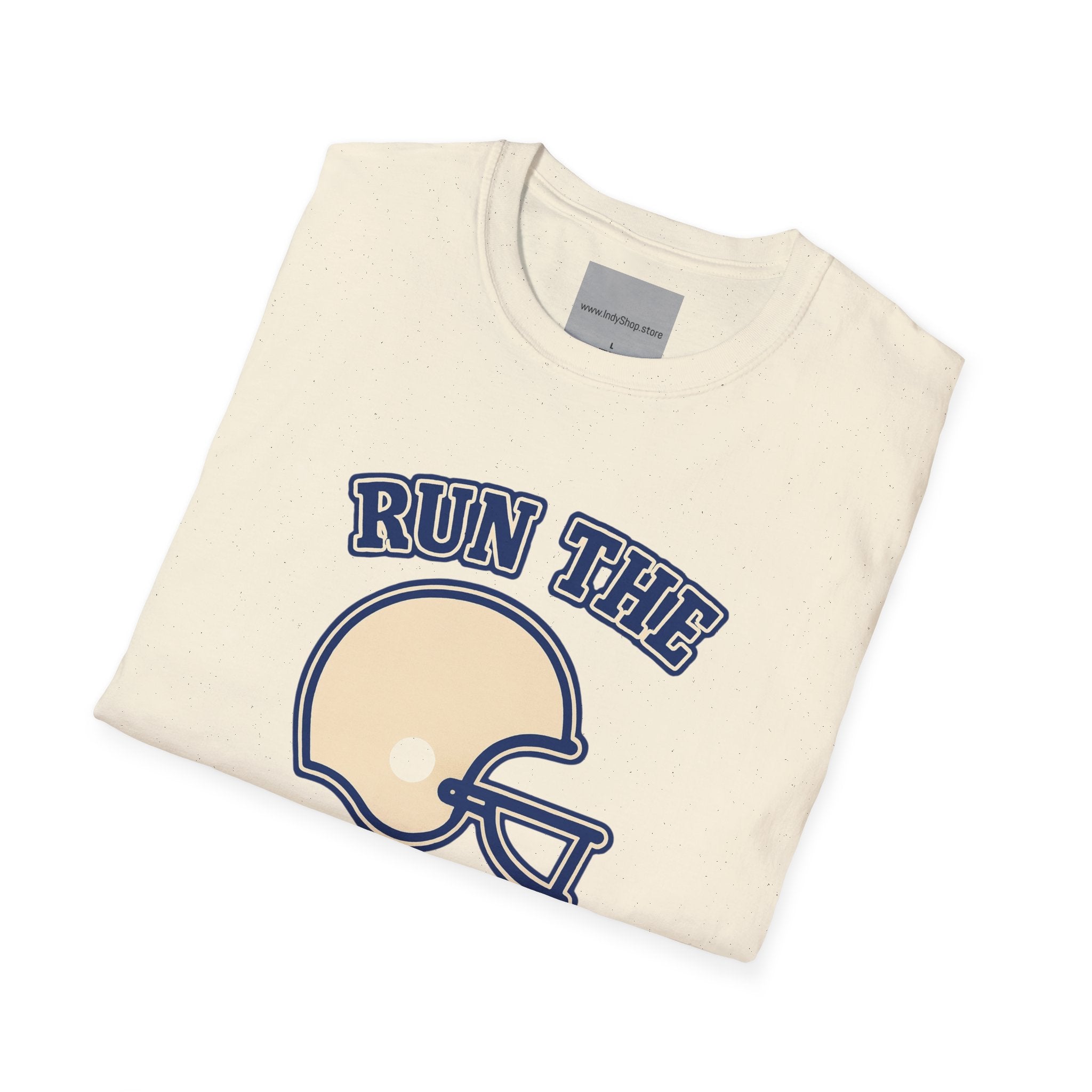 Run the Damn Ball Blue and White Unisex Graphic T-Shirt