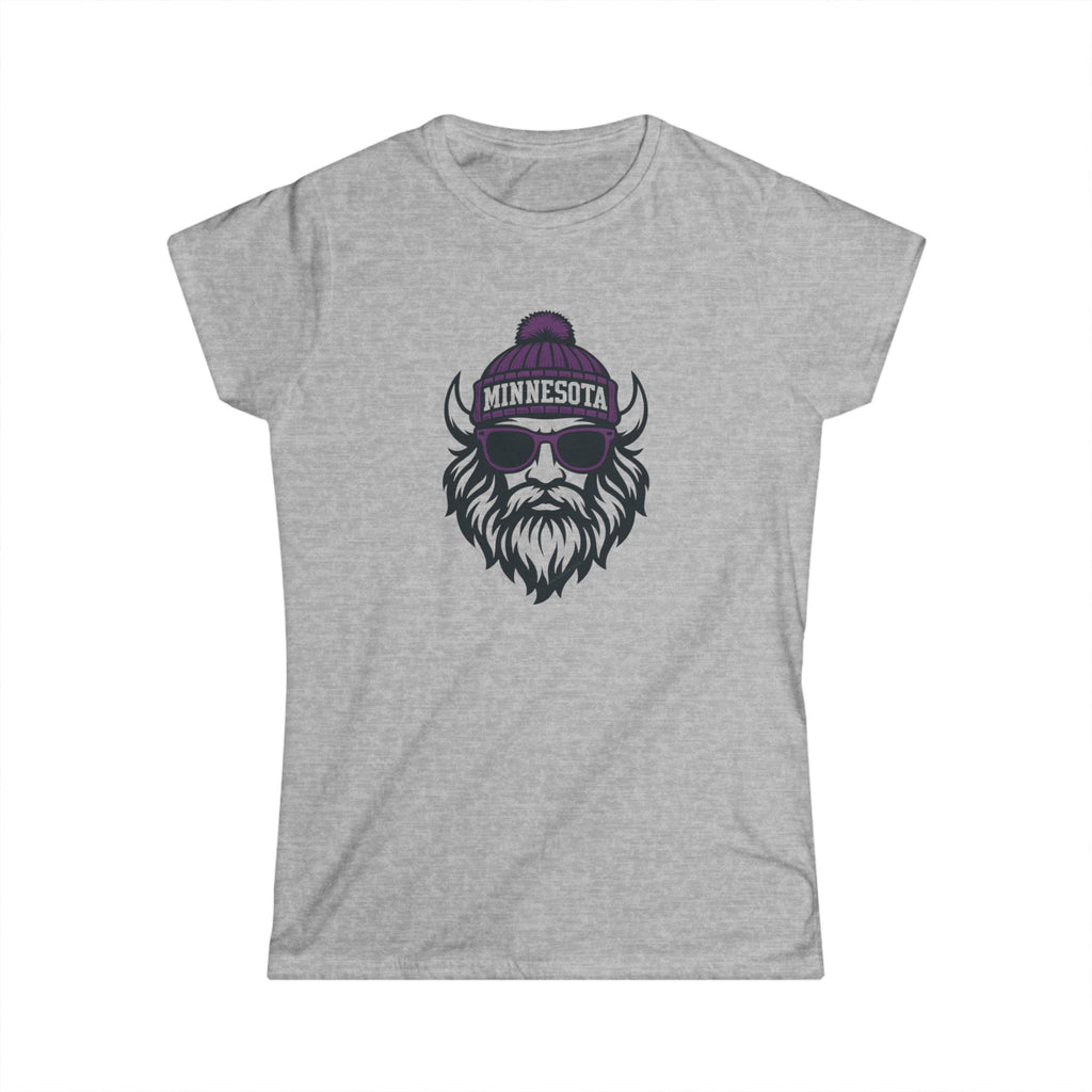 Minnesota Vikings Women's Graphic Tee | Viking With Glasses and Hat