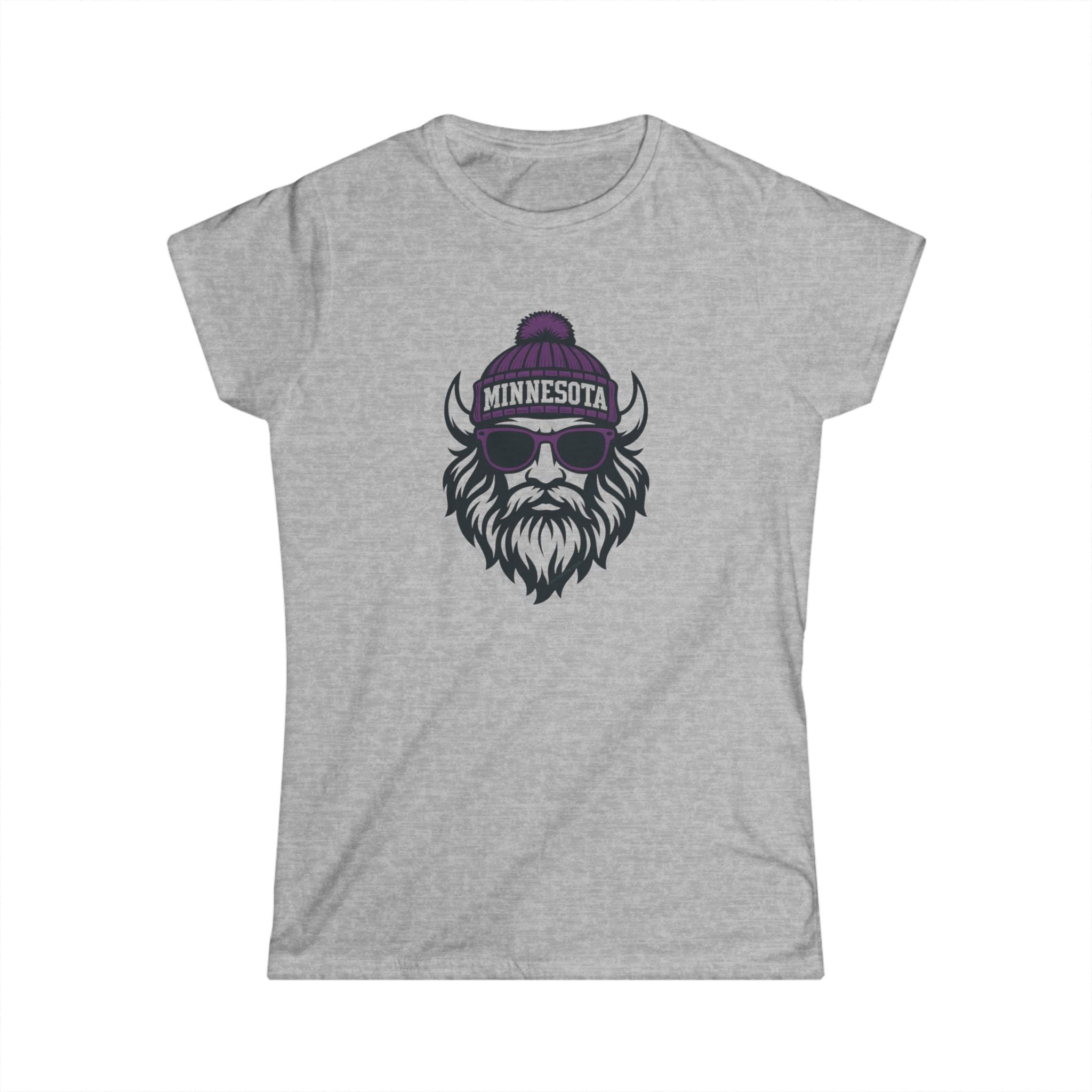 Minnesota Vikings Women's Graphic Tee | Viking With Glasses and Hat