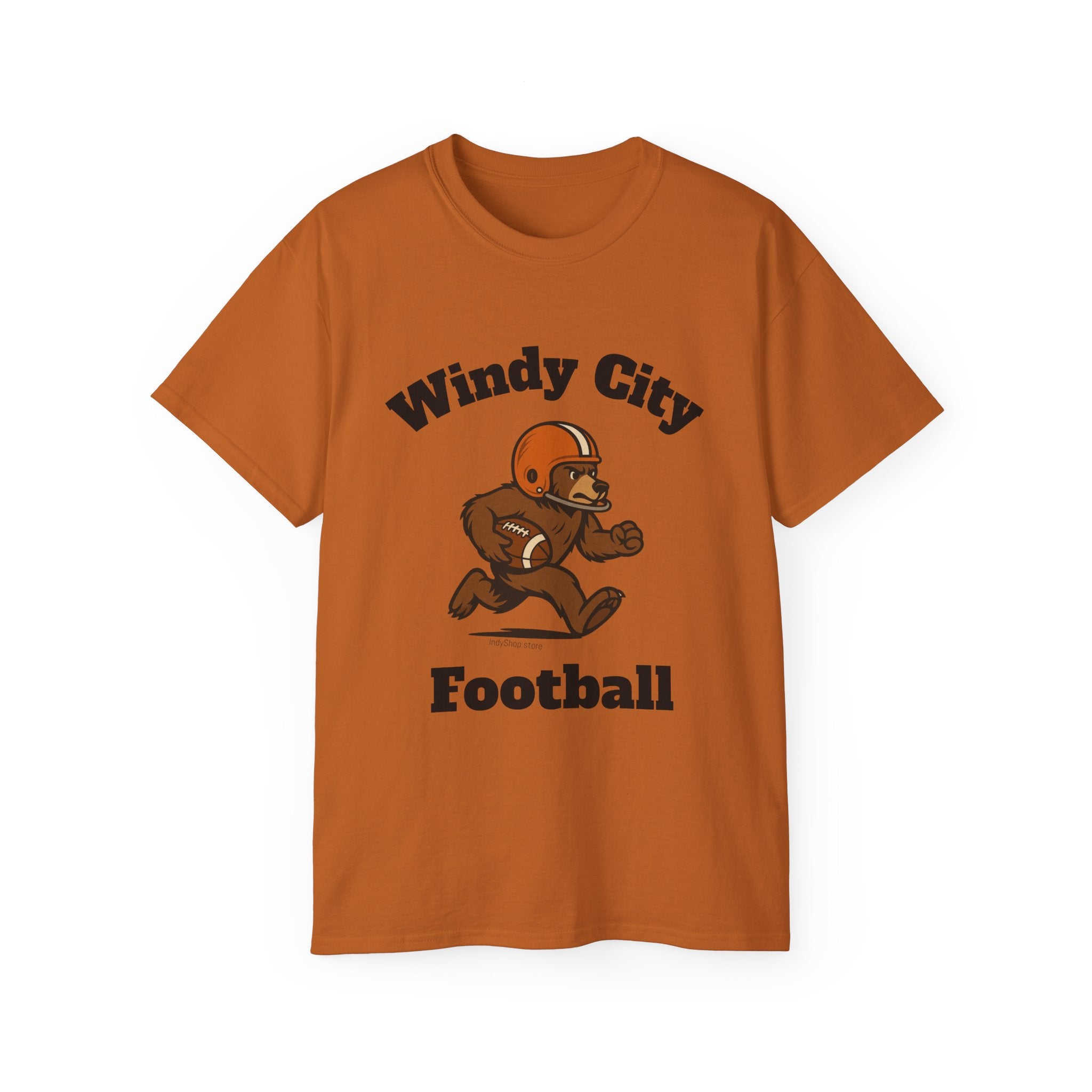 Windy City Bear Running the Football Unisex T-Shirt | Chicago Bears