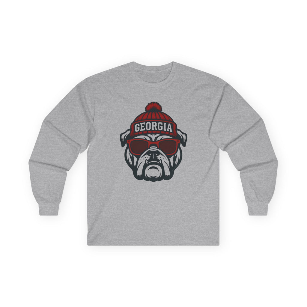 Georgia Bulldog with Glasses and Hat Long Sleeve Tee