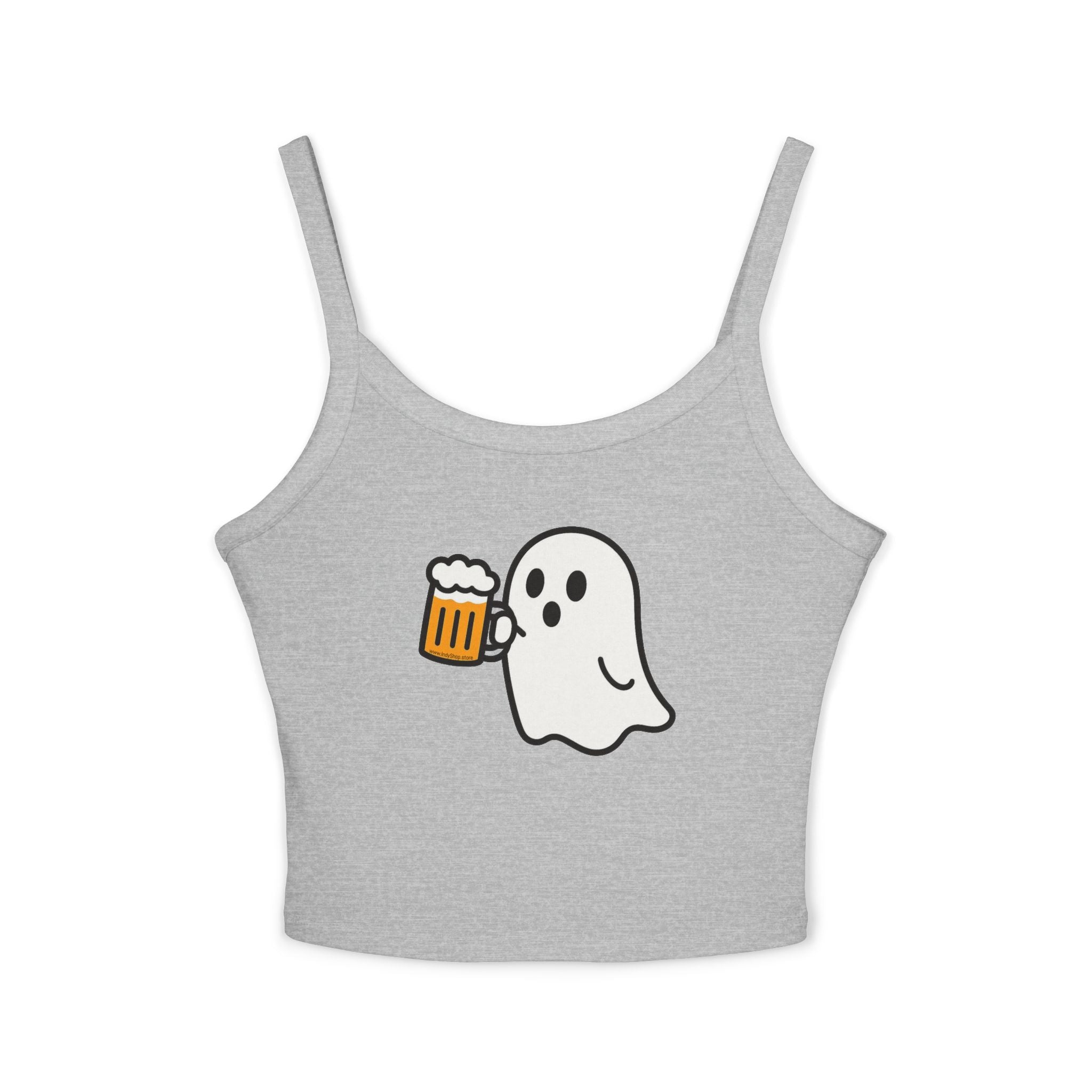 Ghost with Beer Women's Tank Top | Spaghetti Strap Tank Top