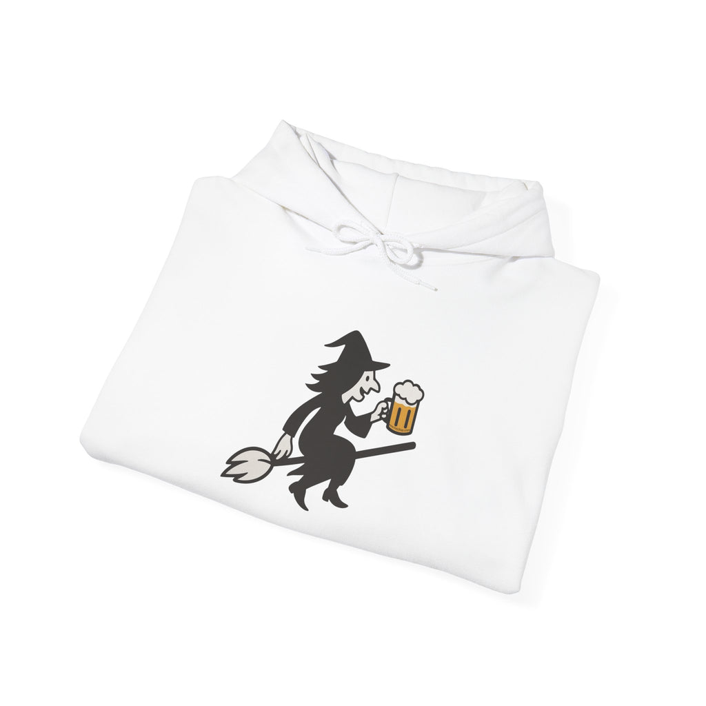 Witch Drinking Beer Hoodie – Unisex Heavy Blend Sweatshirt