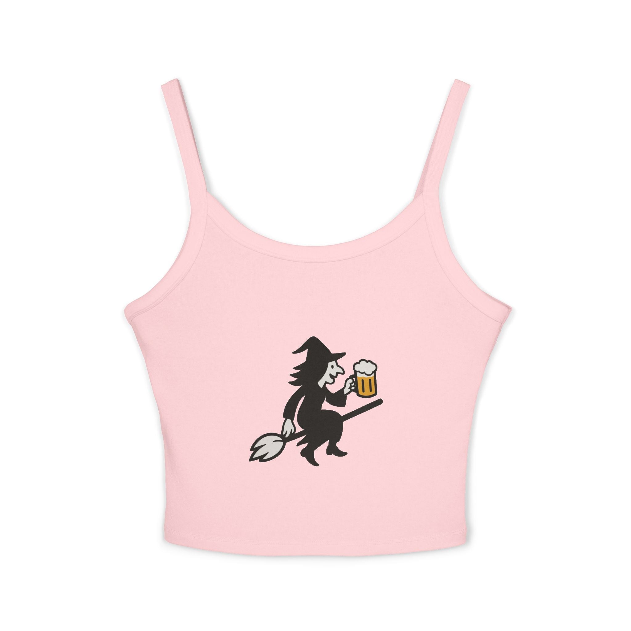 Witch with Beer Women's Tank Top | Spaghetti Strap Tank Top
