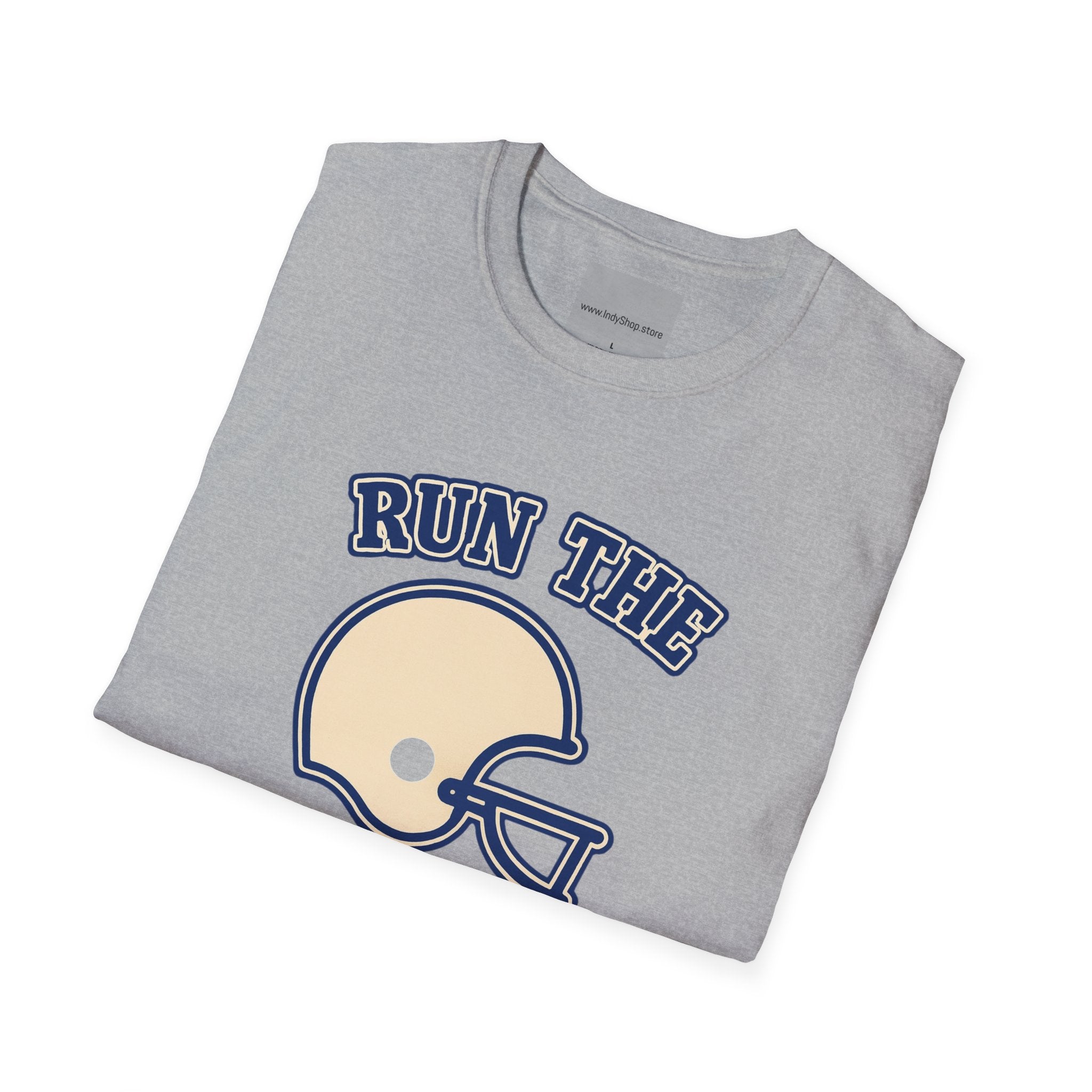 Run the Damn Ball Blue and White Unisex Graphic T-Shirt