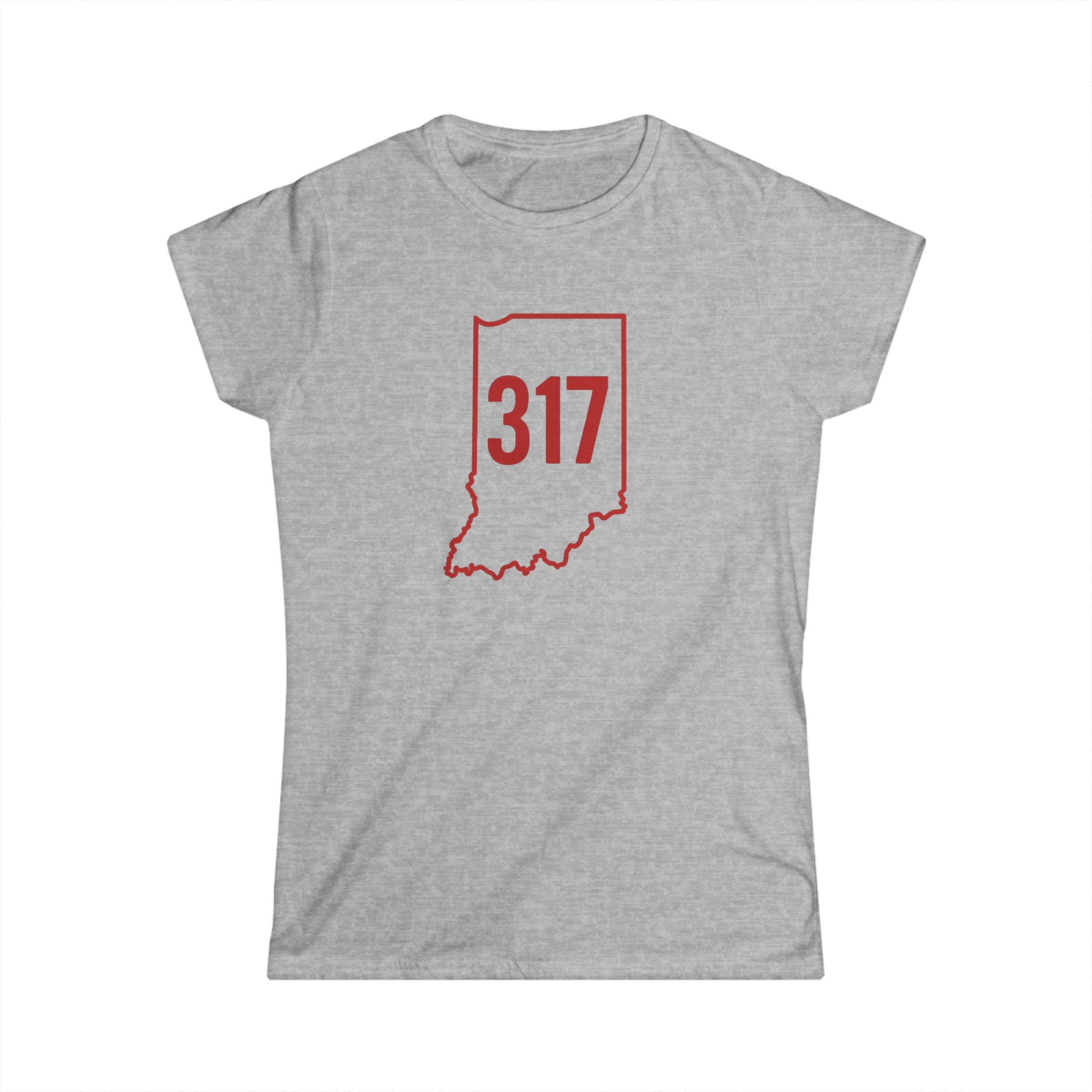 Indiana 317 Red Outline Women's Graphic Tee