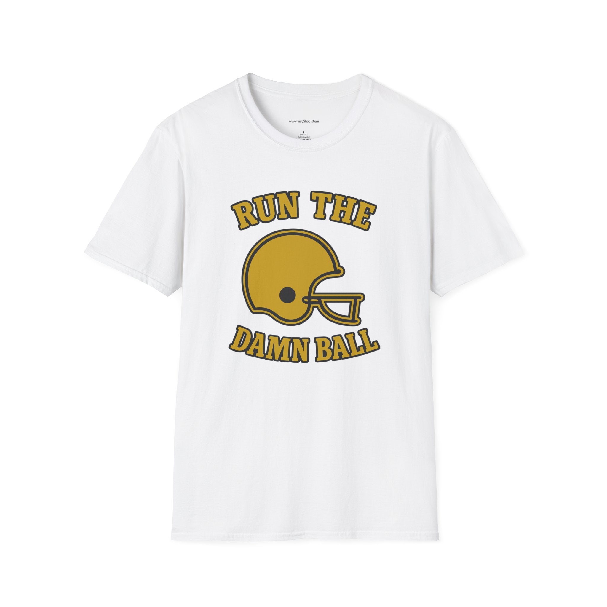 Run the Damn Ball Black and Gold Unisex Graphic T-Shirt