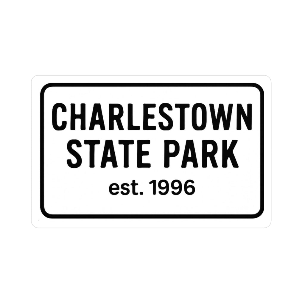 Charlestown Indiana State Park Sticker | Black Letters on White Background | Vinyl Decals, Perfect for Home Decor, Gifts, Car Stickers, Personalized Invitations, Party Favors
