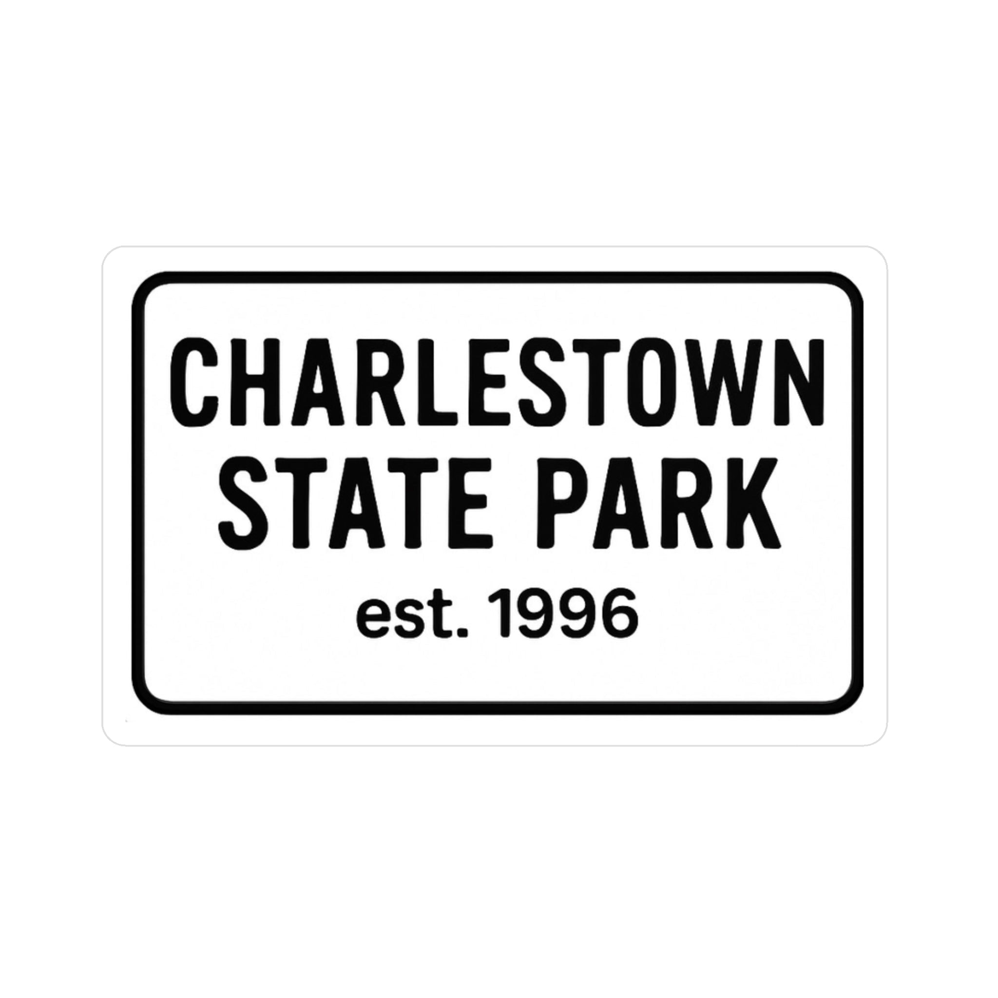 Charlestown Indiana State Park Sticker | Black Letters on White Background | Vinyl Decals, Perfect for Home Decor, Gifts, Car Stickers, Personalized Invitations, Party Favors