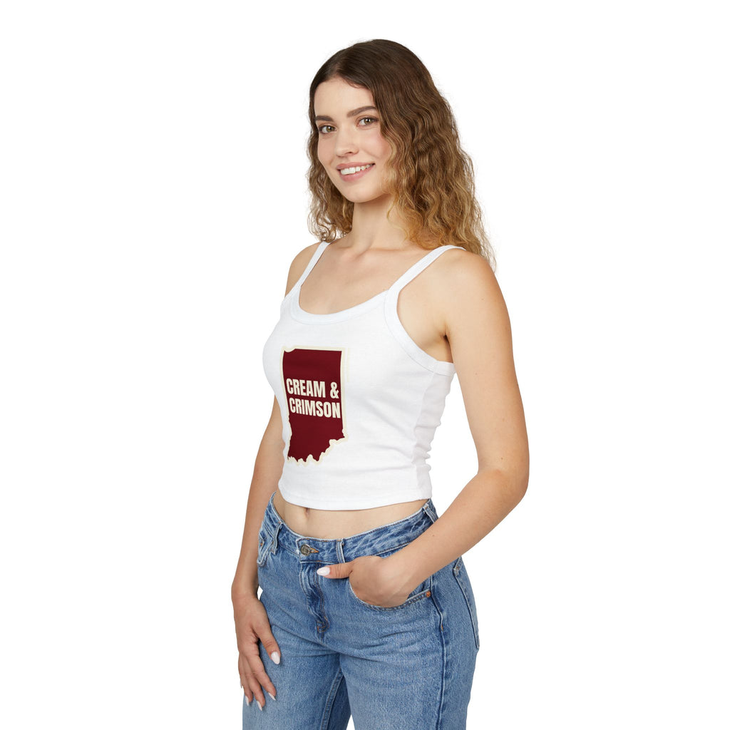 Cream & Crimson Women's Tank Top | Spaghetti Strap Tank Top