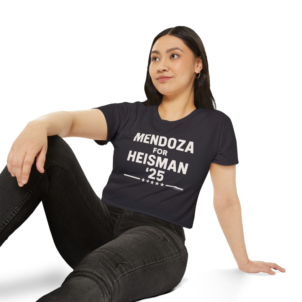 Mendoza for Heisman '25 Women's Crop Top | Indiana Football