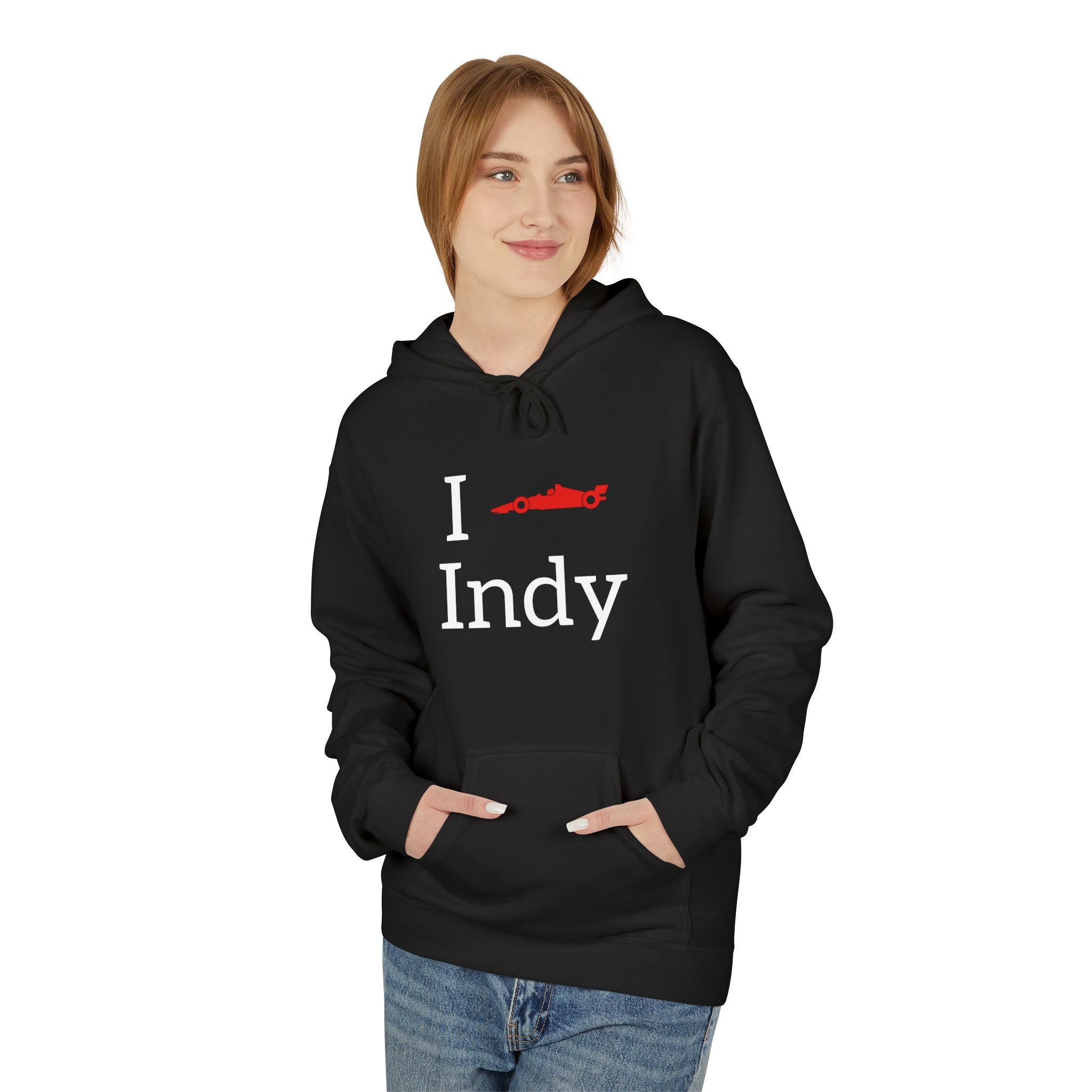 I Heart Indy Hoodie | Race Day Attire | Cozy Casual Wear, Perfect for Spring or Autumn, Great Gift, Comfortable and Stylish Hoodie