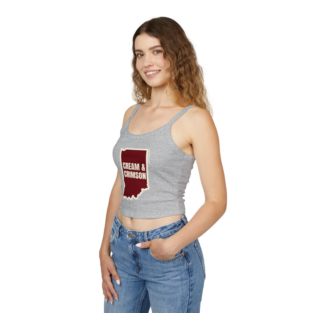 Cream & Crimson Women's Tank Top | Spaghetti Strap Tank Top
