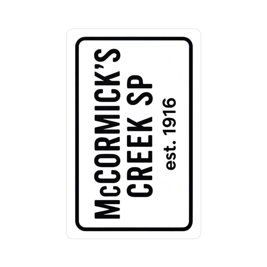 McCormick's Creek Indiana State Park Sticker | Black Letters on White Background