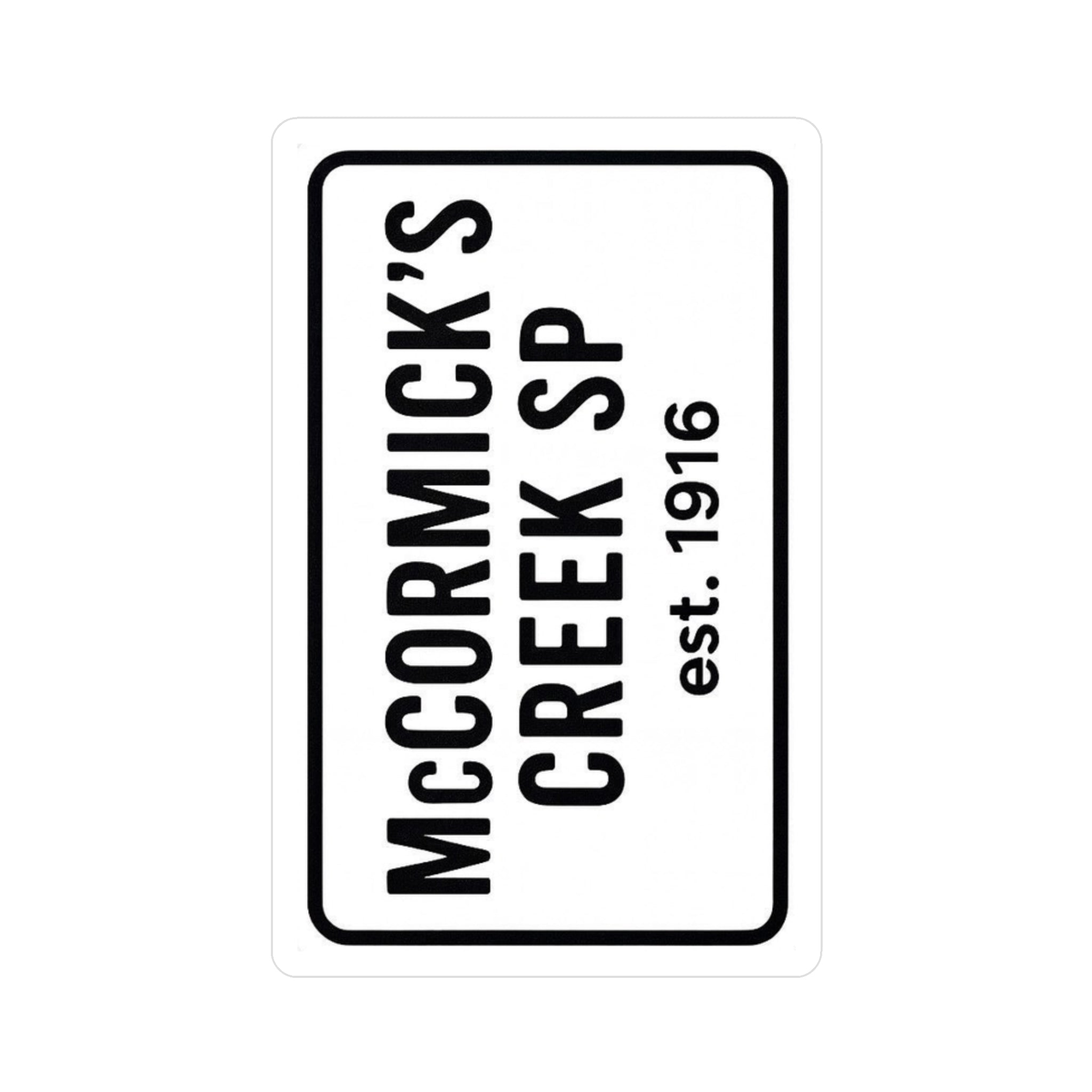 McCormick's Creek Indiana State Park Sticker | Black Letters on White Background