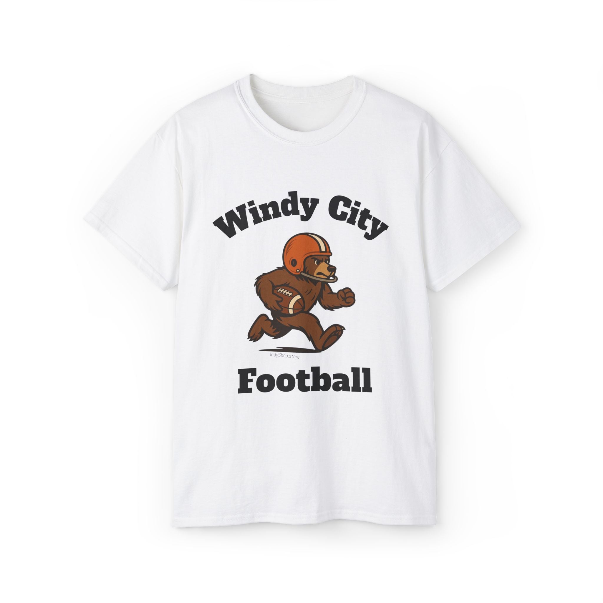 Windy City Bear Running the Football T-Shirt
