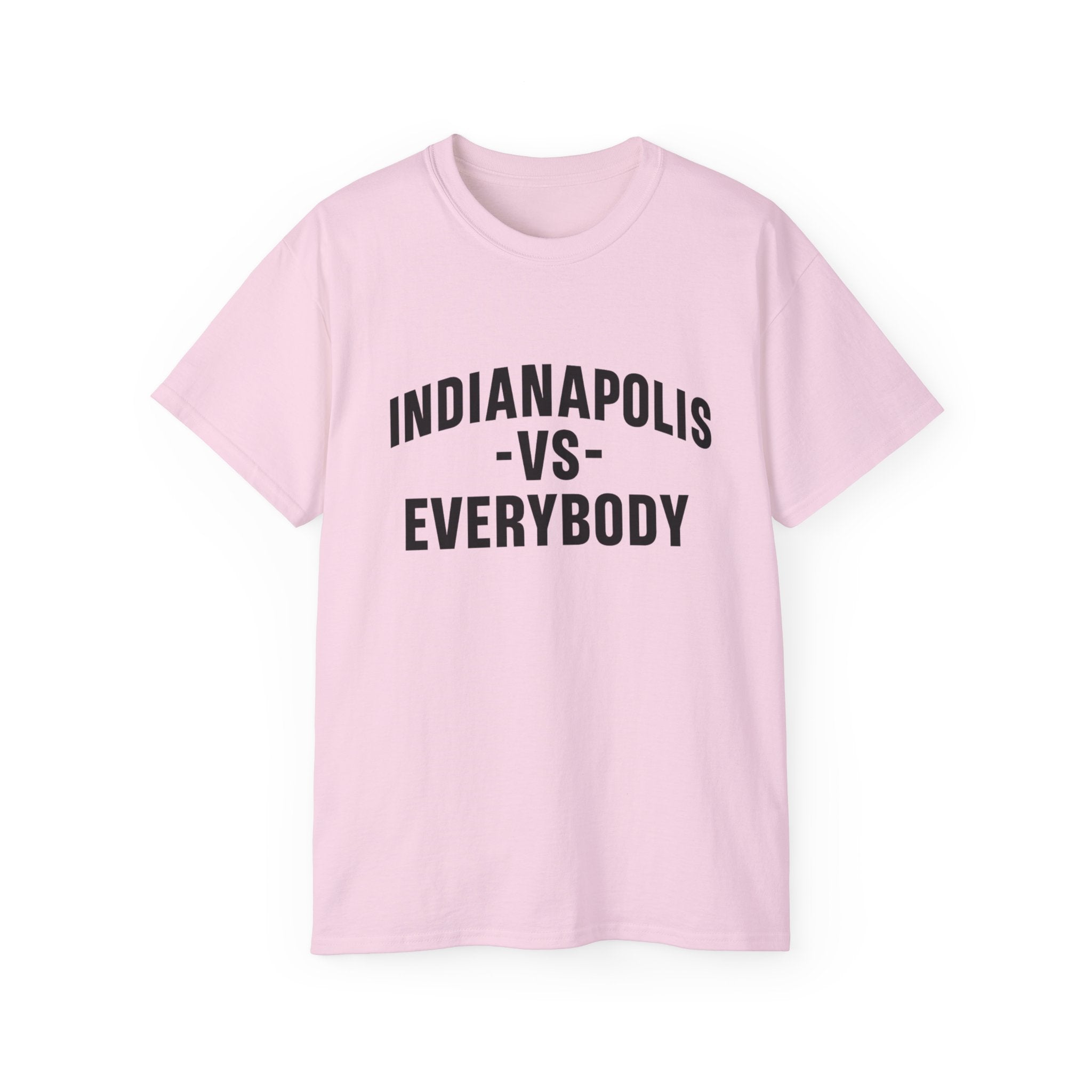 Indianapolis v Everybody | Black Lettering | Unisex Ultra Cotton Tee | Casual Wear, Gift for Hoosiers, State Pride, Travel Souvenir, Unique Local Apparel