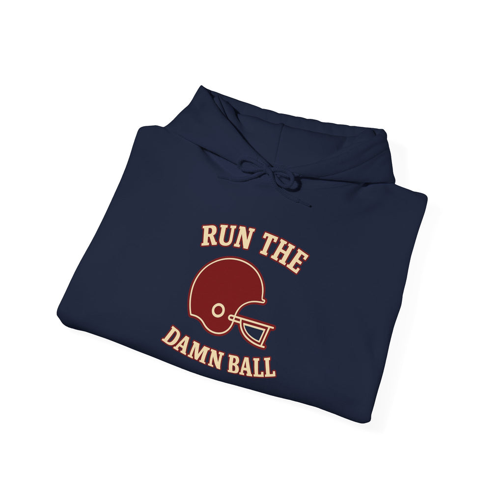 Run the Damn Ball Football Hoodie | Cream & Crimson