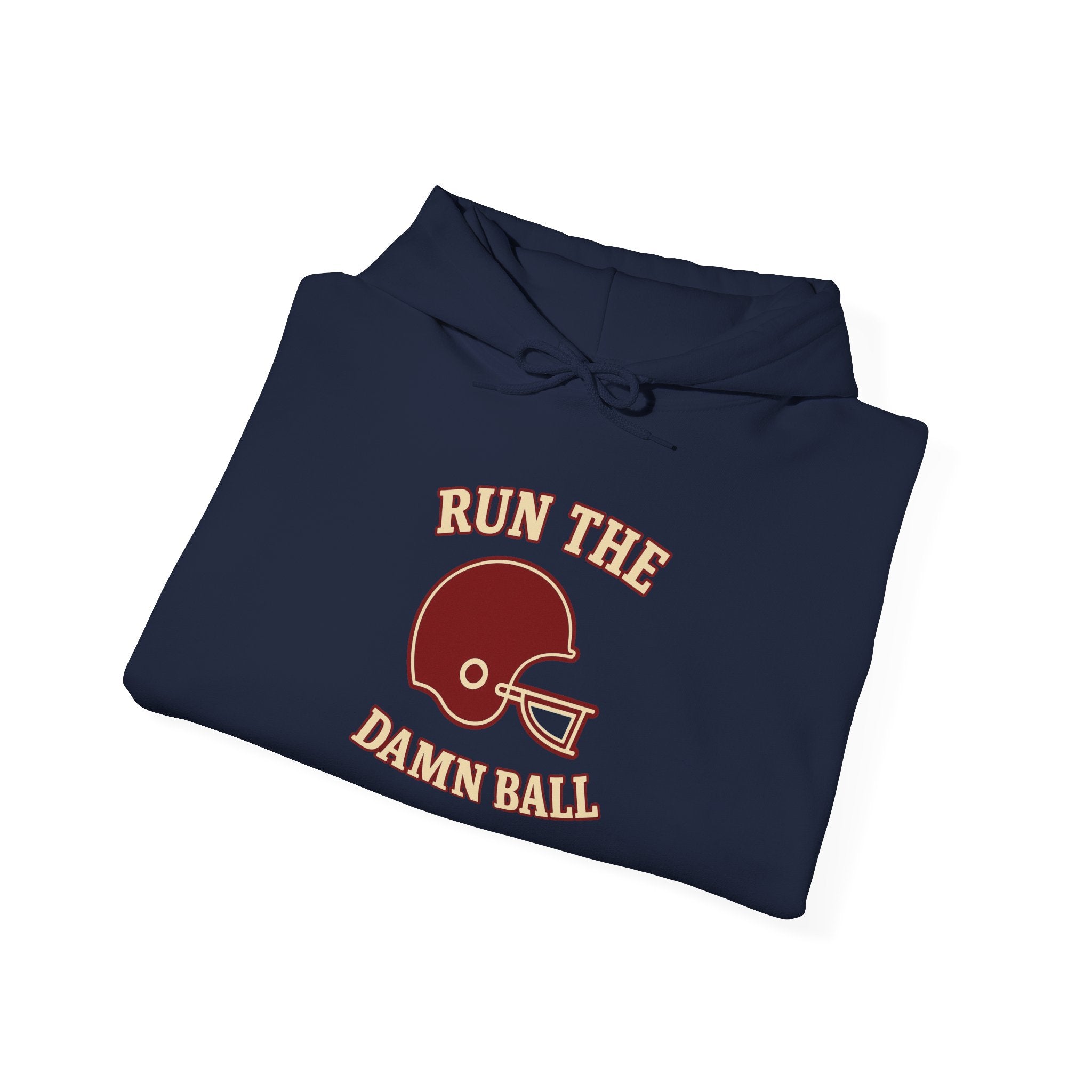 Run the Damn Ball Football Hoodie | Cream & Crimson