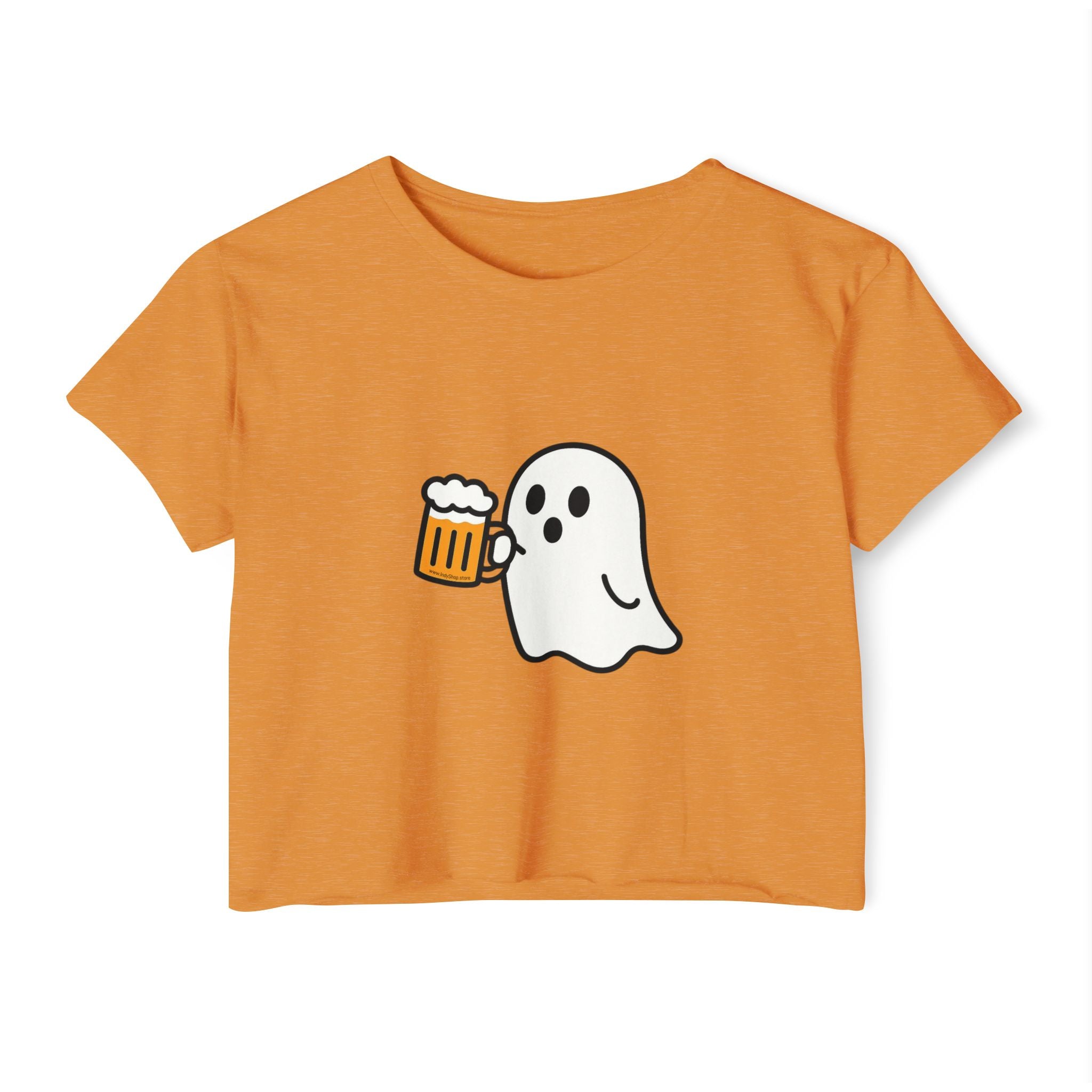 Ghost with Beer Crop Top