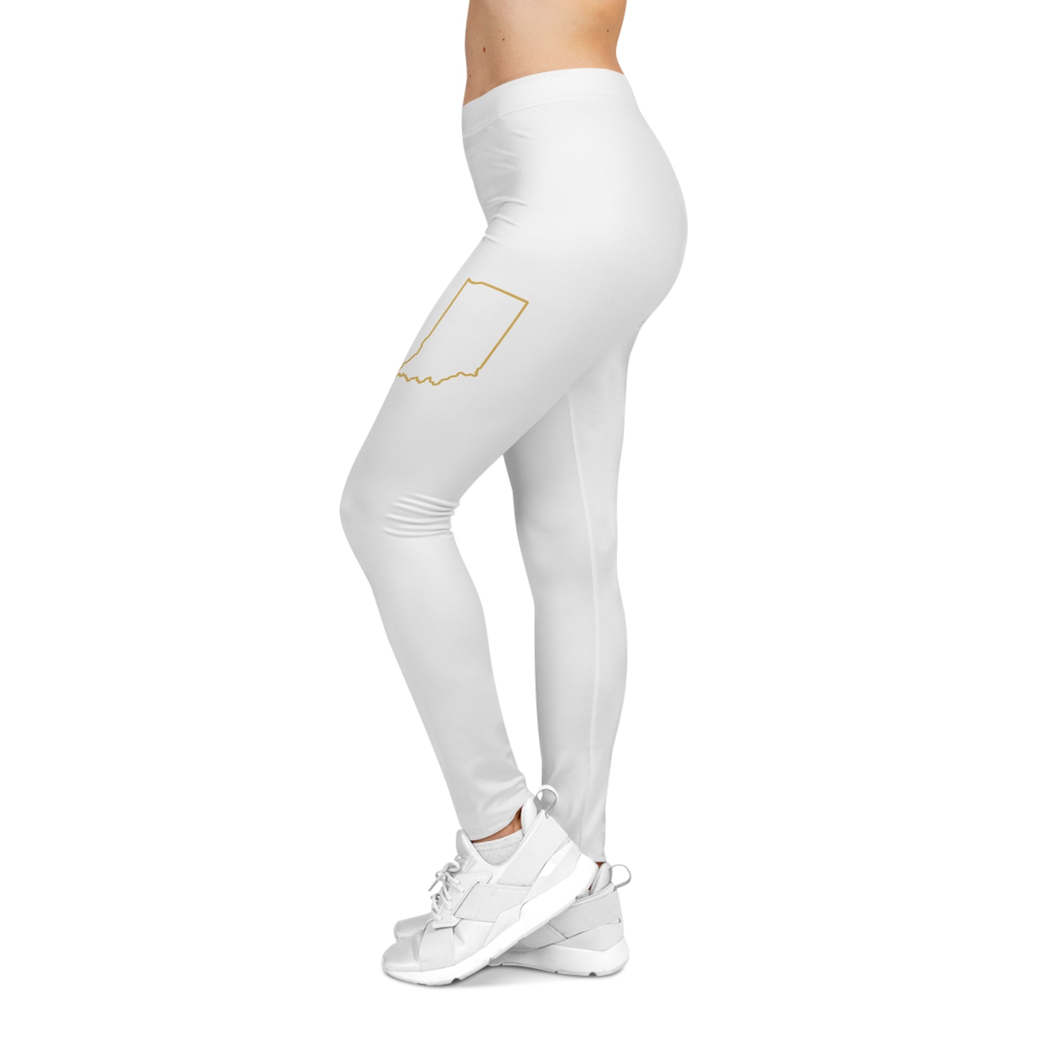 Gold Indiana Outline | Stylish Women's Casual Leggings | Perfect for Everyday Wear, Active Lifestyle, Gift for Her