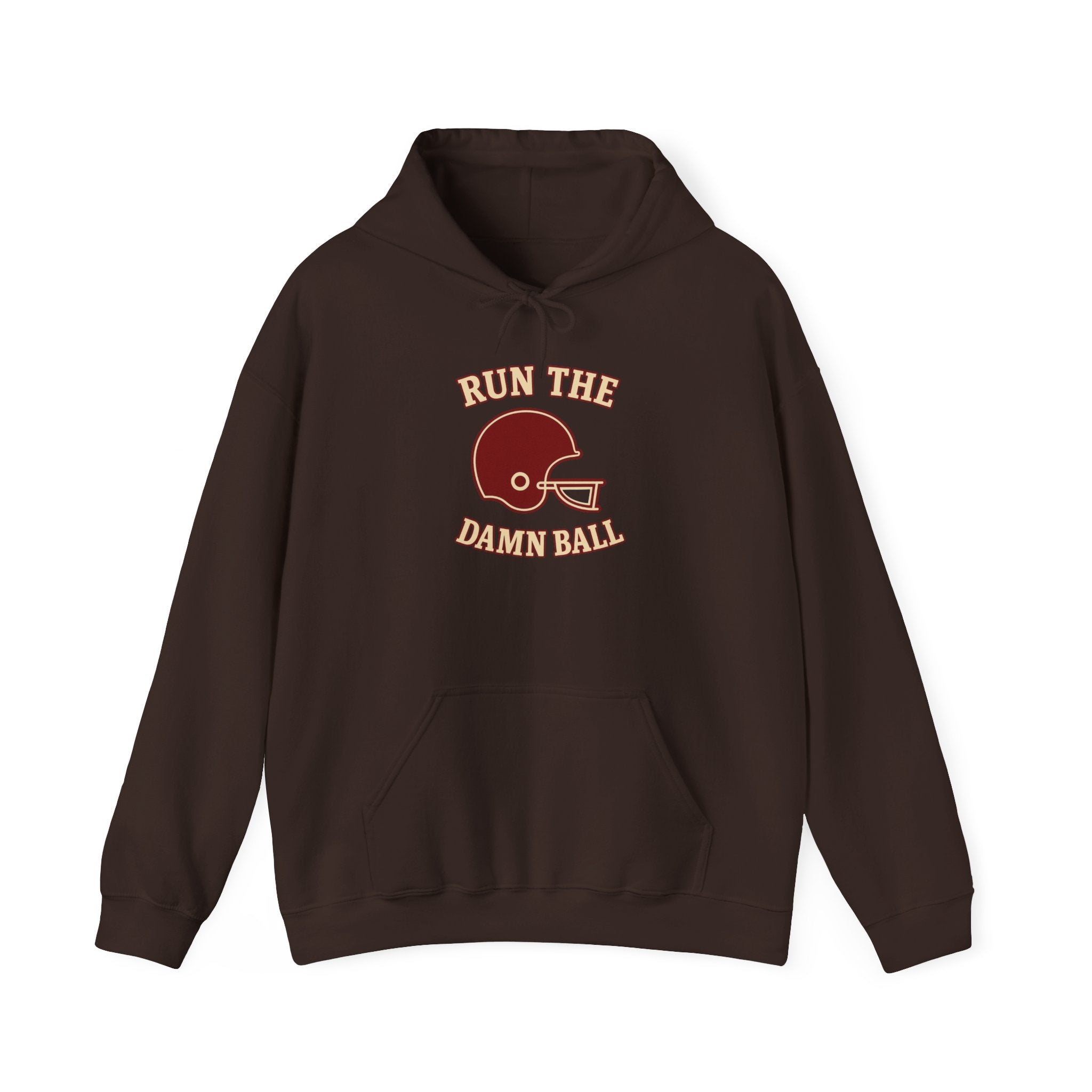 Run the Damn Ball Football Hoodie | Cream & Crimson