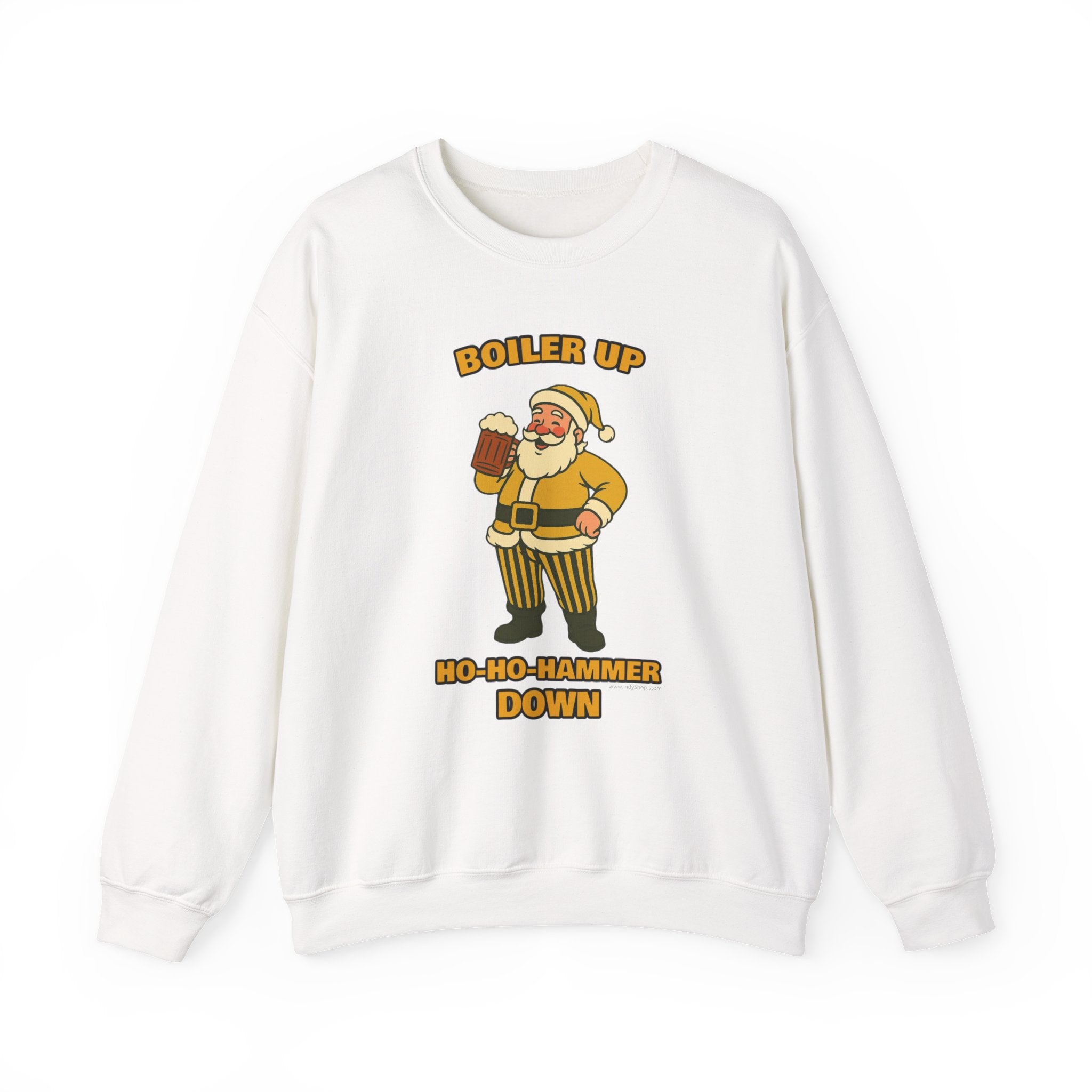 Boiler Up Ho Ho Hammer Down Christmas Crewneck | Santa With Beer Sweatshirt
