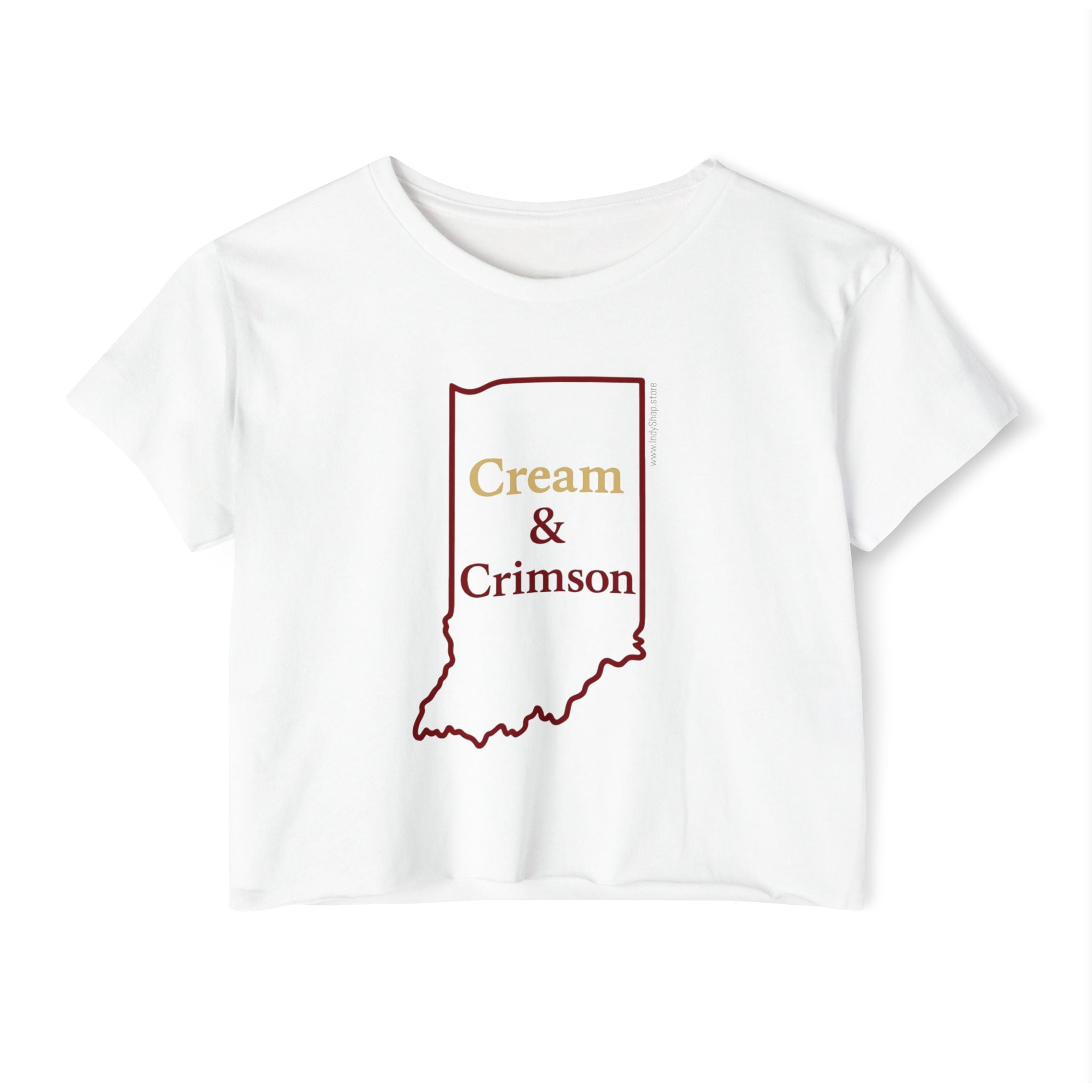 Cream & Crimson Women's Crop Top