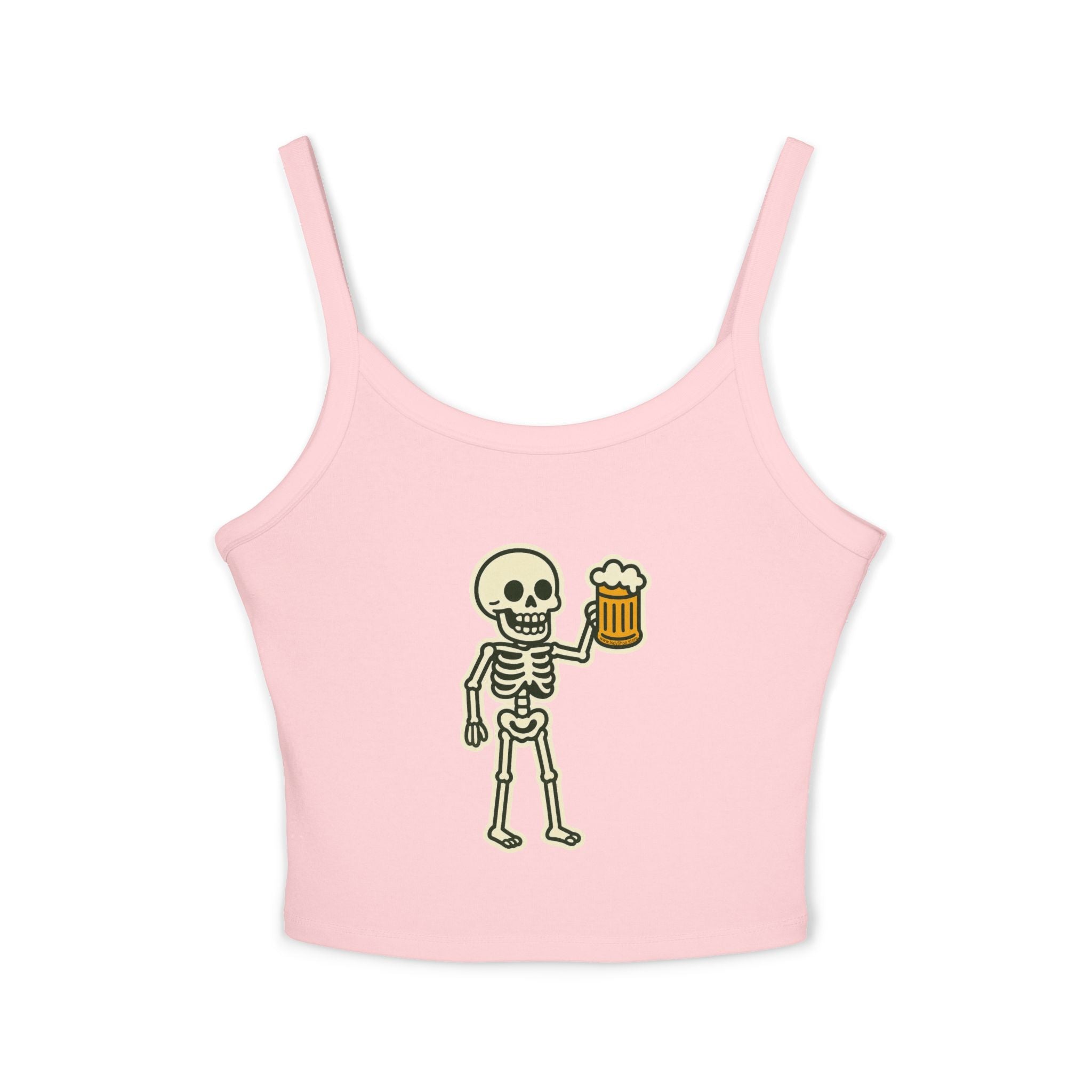 Skeleton with Beer Women's Tank Top | Spaghetti Strap Tank Top