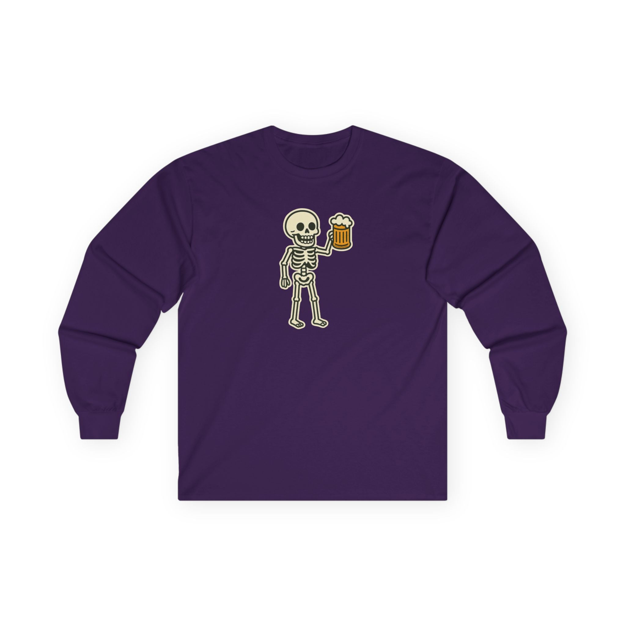 Skeleton with Beer Unisex Long Sleeve Tee