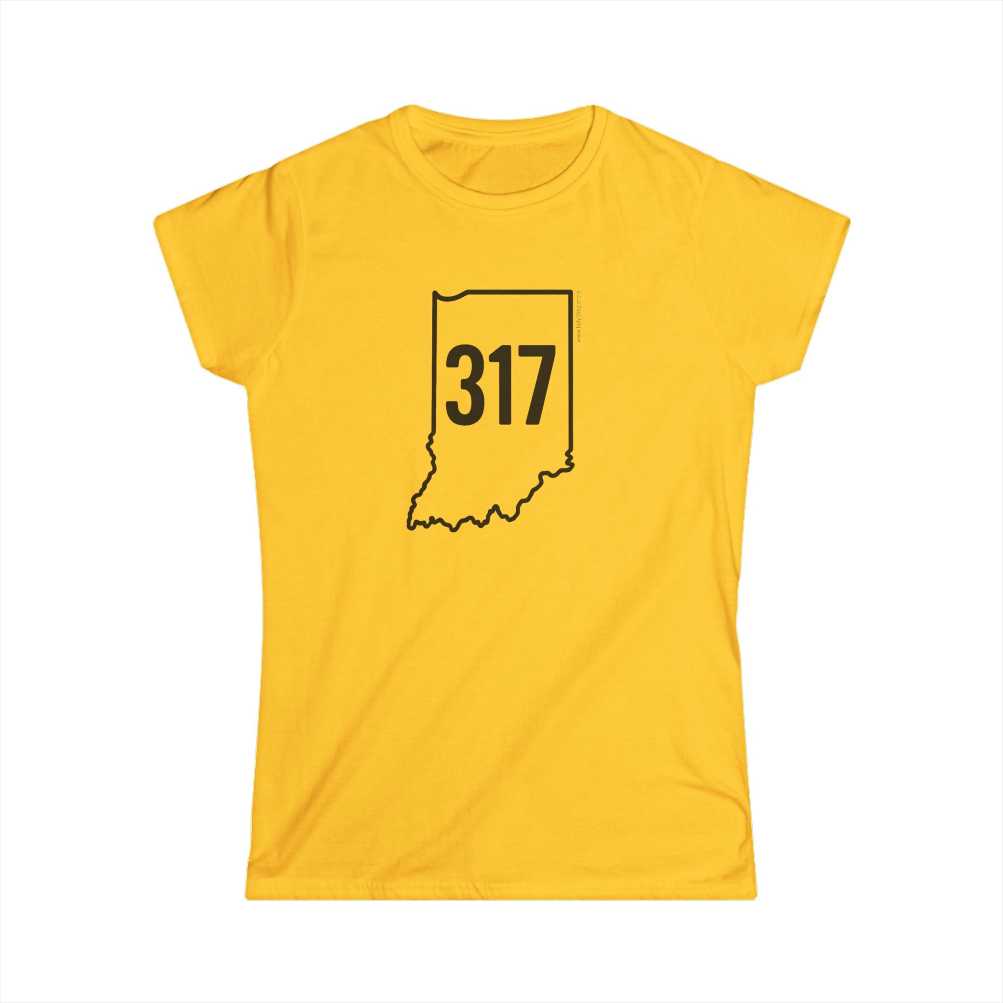 Indiana 317 Black Outline Women's Graphic Tee