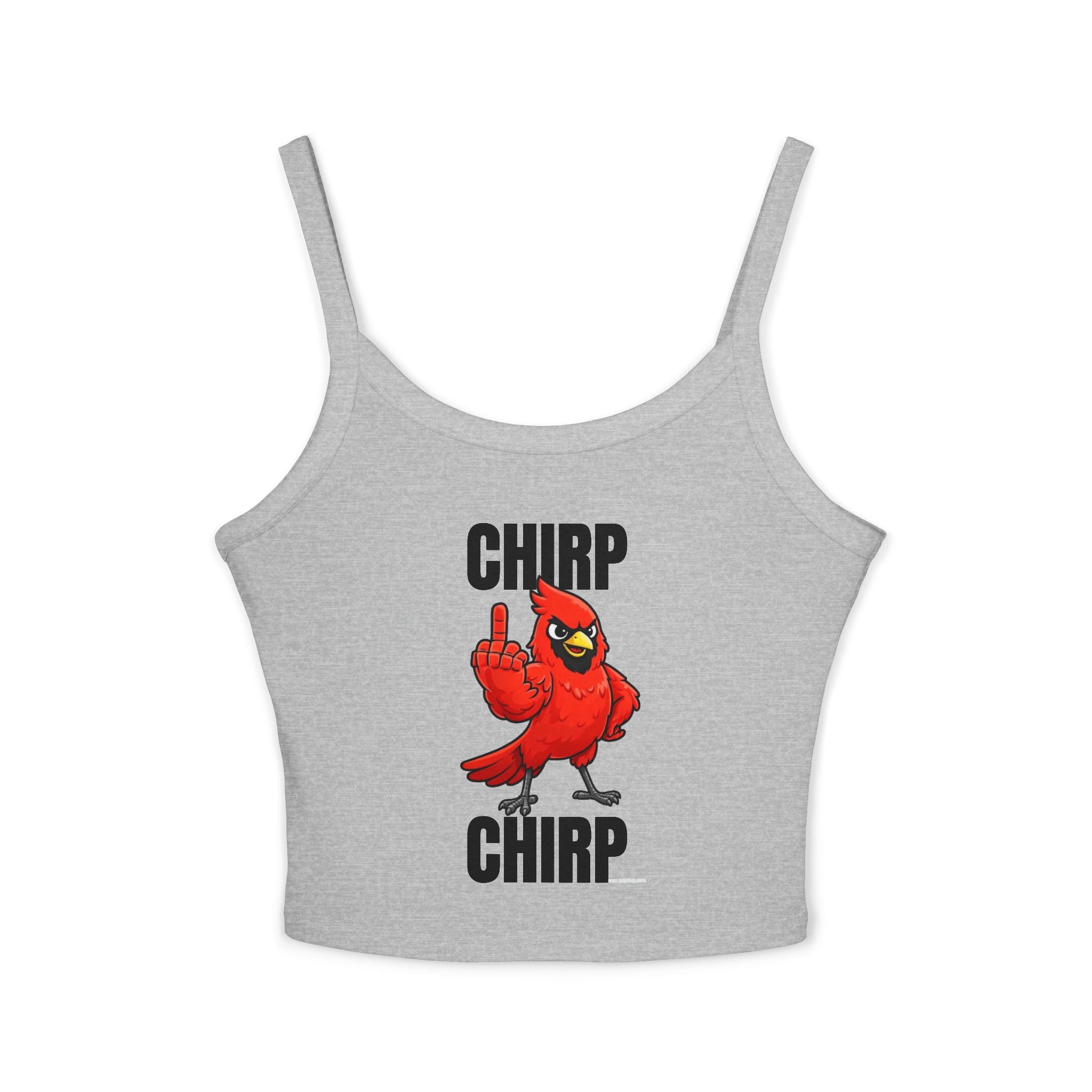 Chirp Chirp Women's Tank Top | Middle Finger Cardinal Spaghetti Strap Tank Top