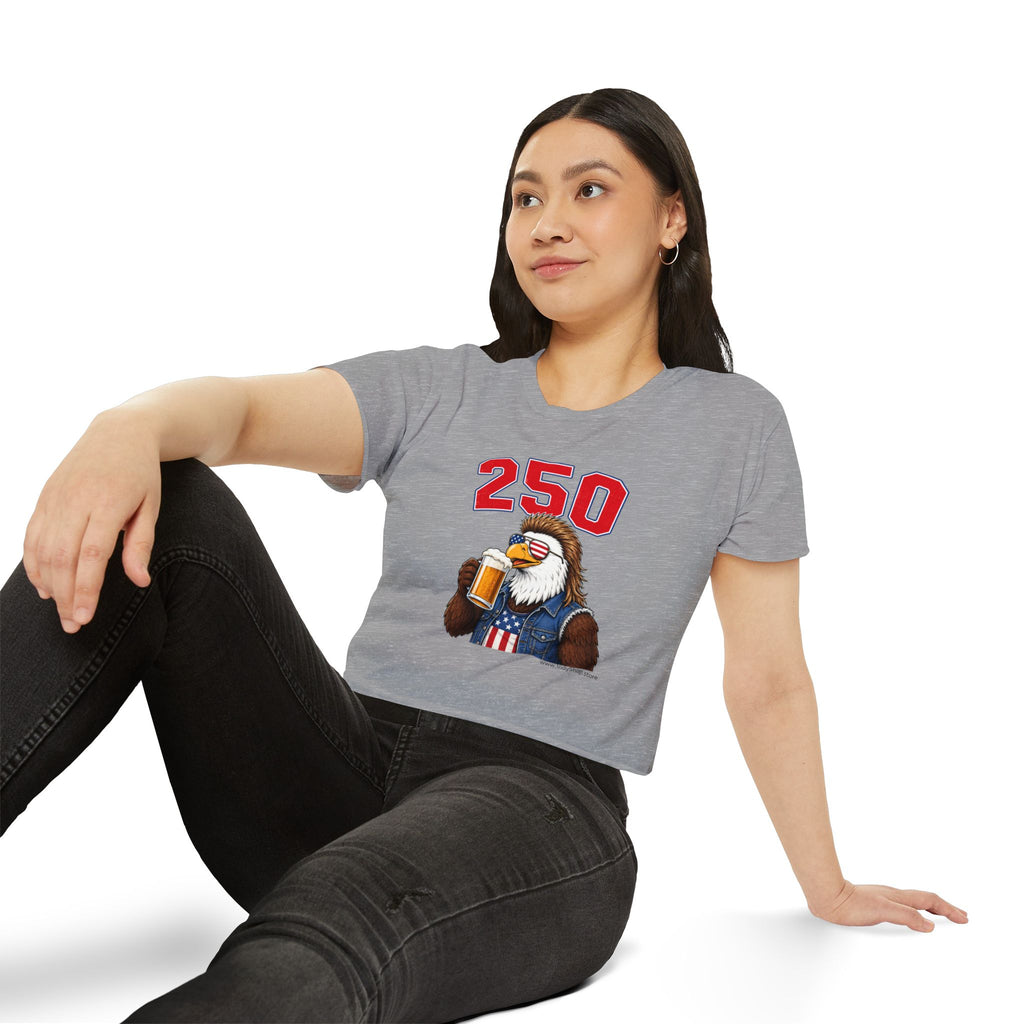 Patriotic Eagle with Beer 250 | Crop Top