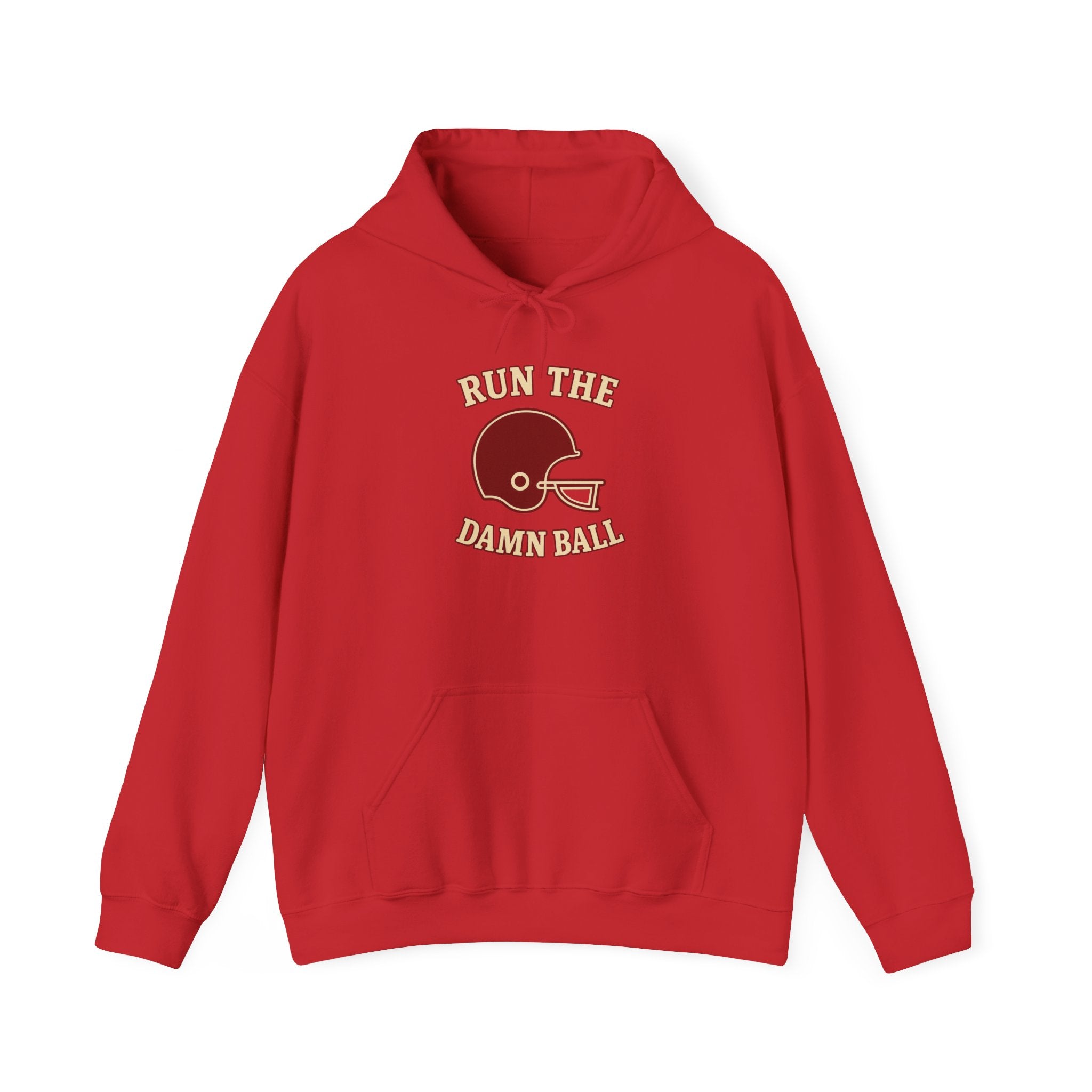 Run the Damn Ball Football Hoodie | Cream & Crimson