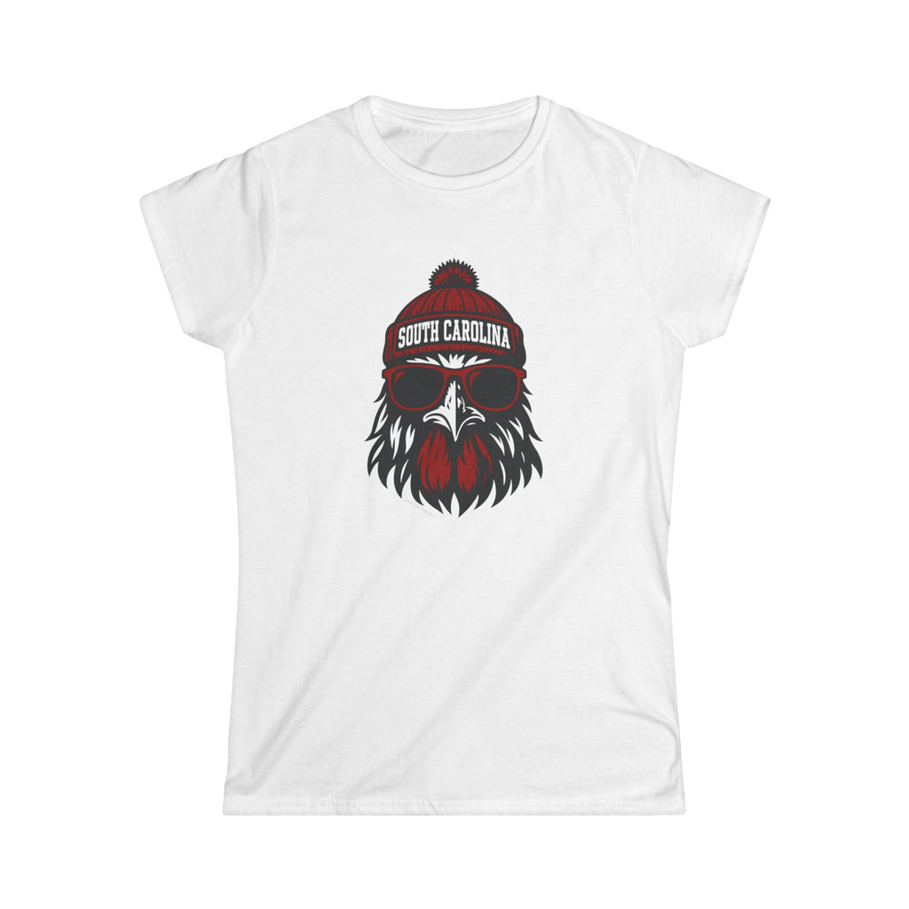 South Carolina Gamecock Women's Graphic Tee | Gamecock Rooster with Glasses and Hat