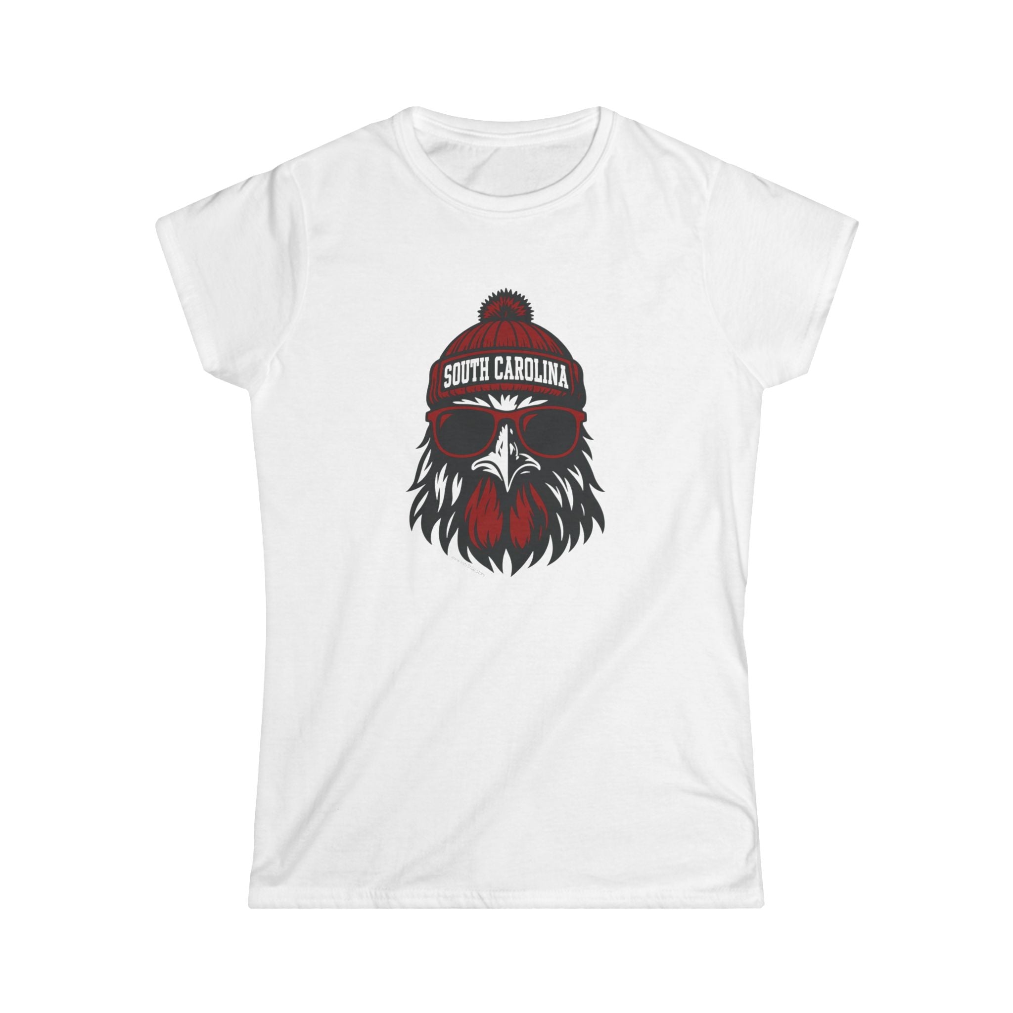 South Carolina Gamecock Women's Graphic Tee | Gamecock Rooster with Glasses and Hat