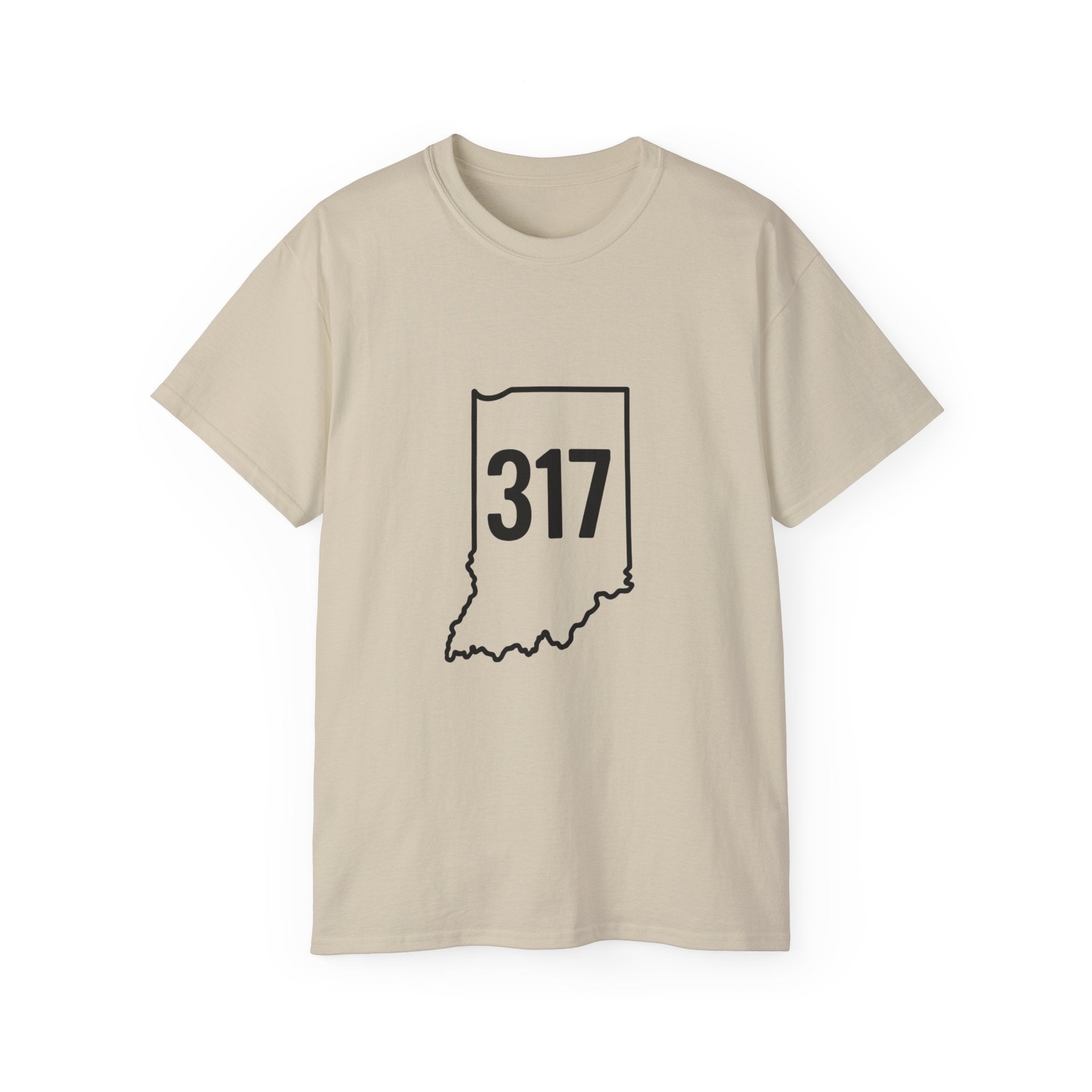 Indiana 317 | Black Lettering | Unisex Ultra Cotton Tee | Casual Wear, Gift for Hoosiers, State Pride, Travel Souvenir, Unique Local Apparel