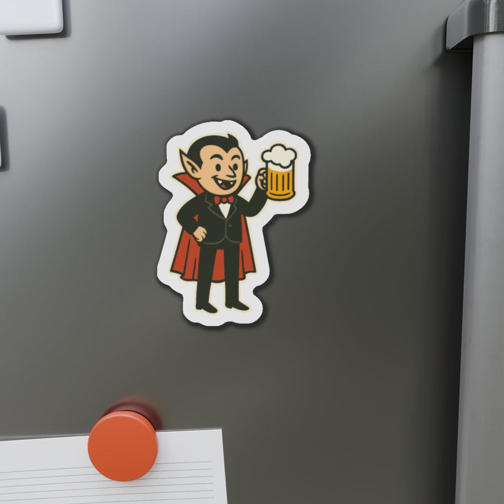 Vampire With Beer Halloween Die-Cut Magnets