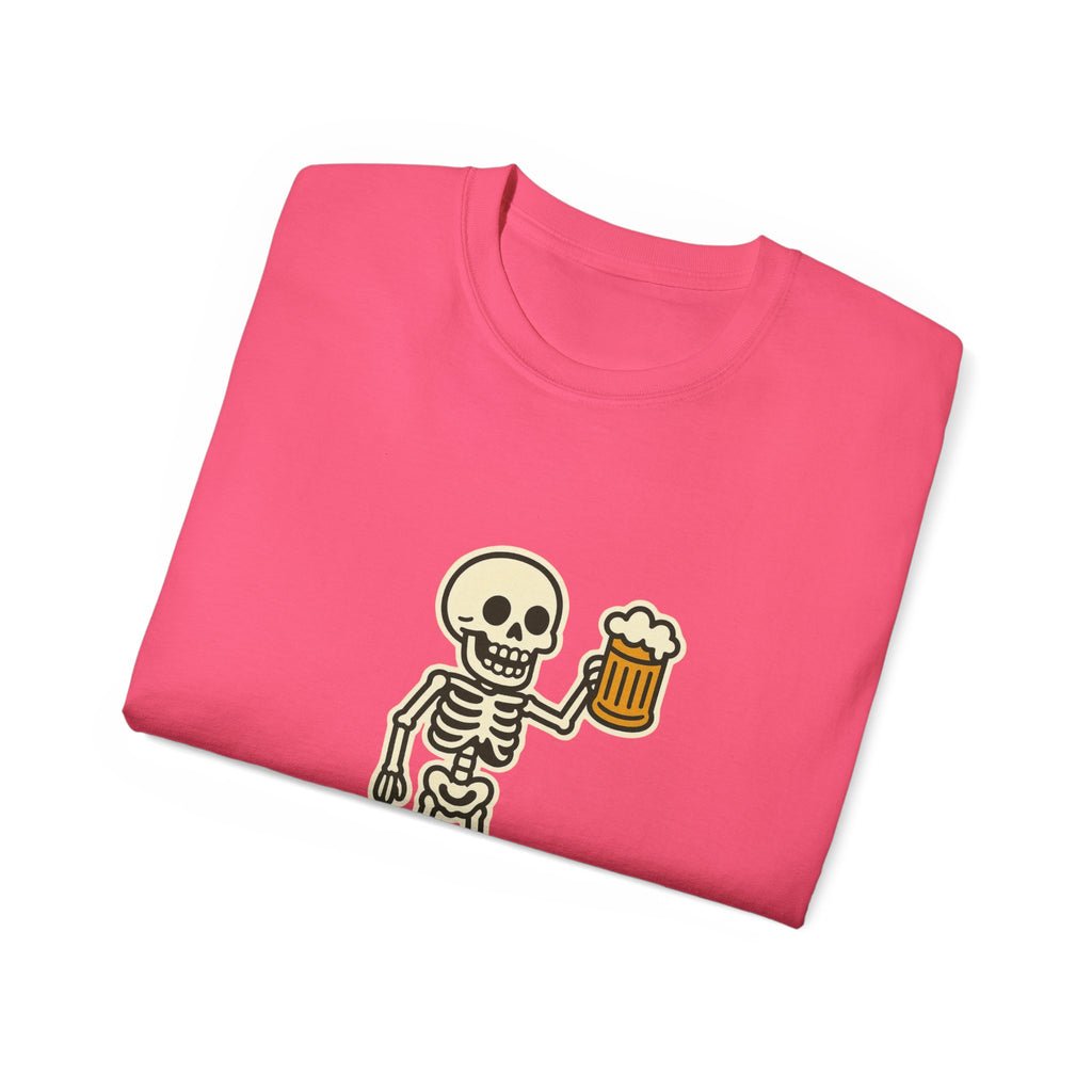 Skeleton with Beer Unisex Tee