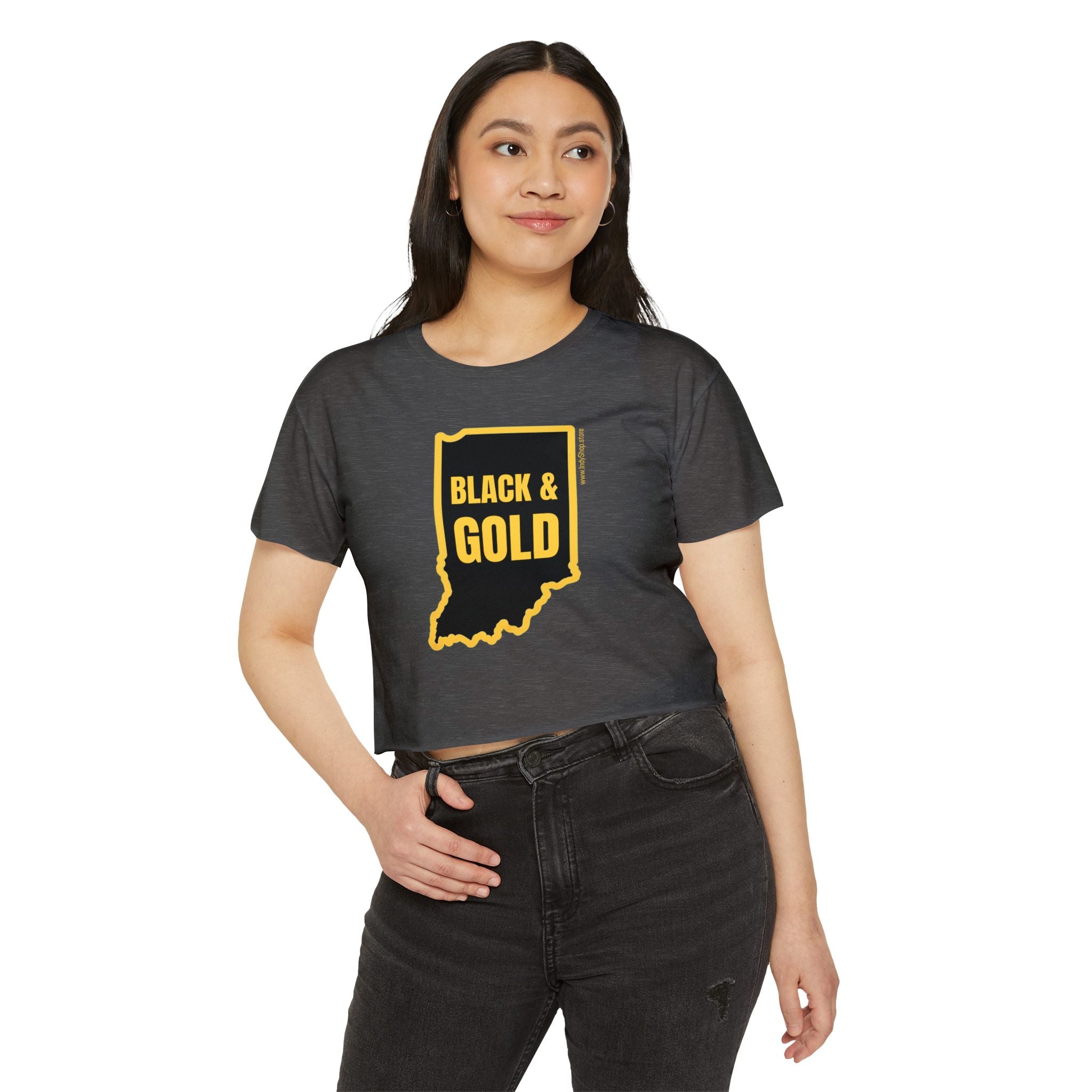 Black & Gold Women's Crop Top