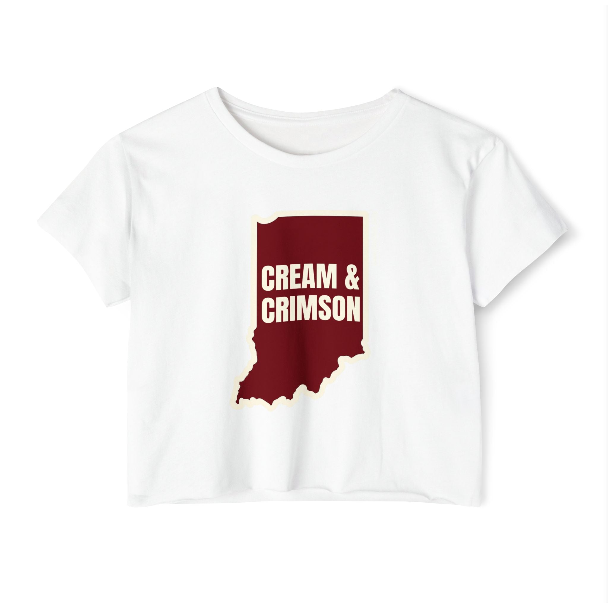 Cream & Crimson Women's Crop Top