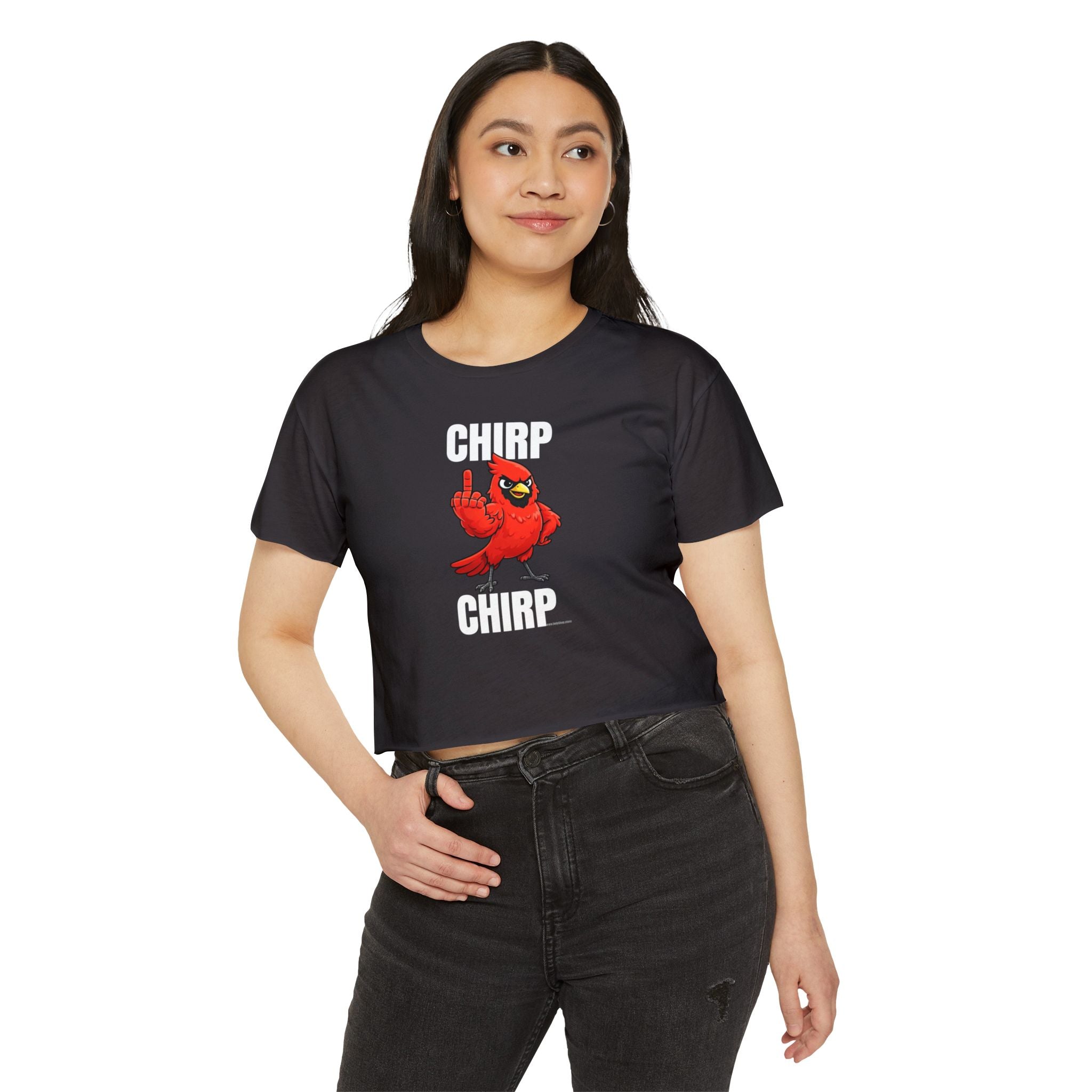 Chirp Chirp Women's Crop Top | Middle Finger Cardinal